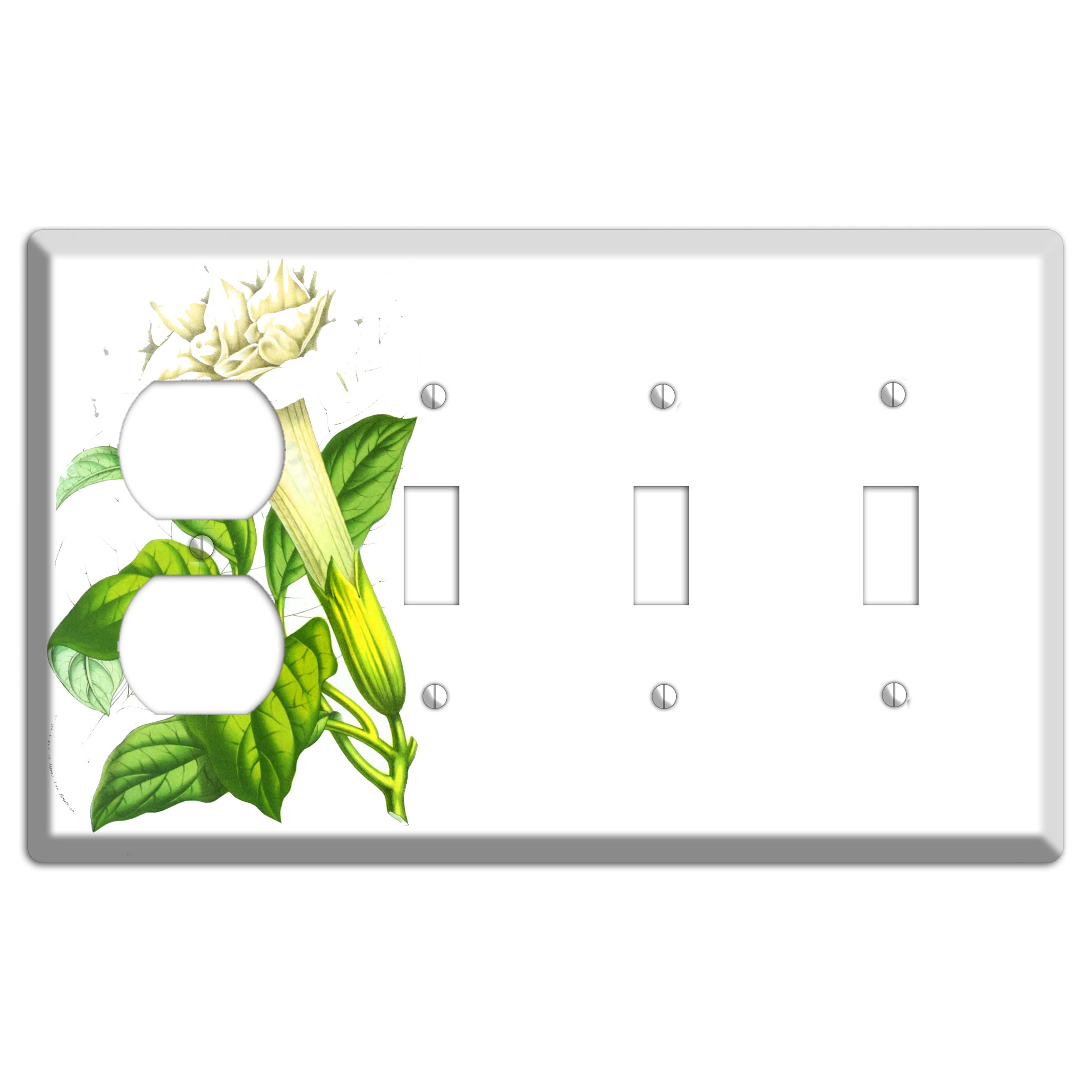 Datura Fastuosa Duplex / 3 Toggle Wallplate