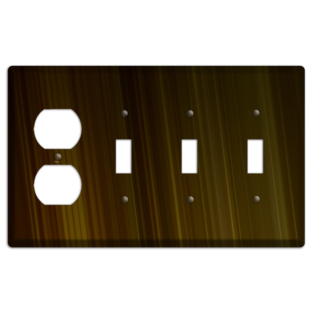 Brown Ray of Light Duplex / 3 Toggle Wallplate