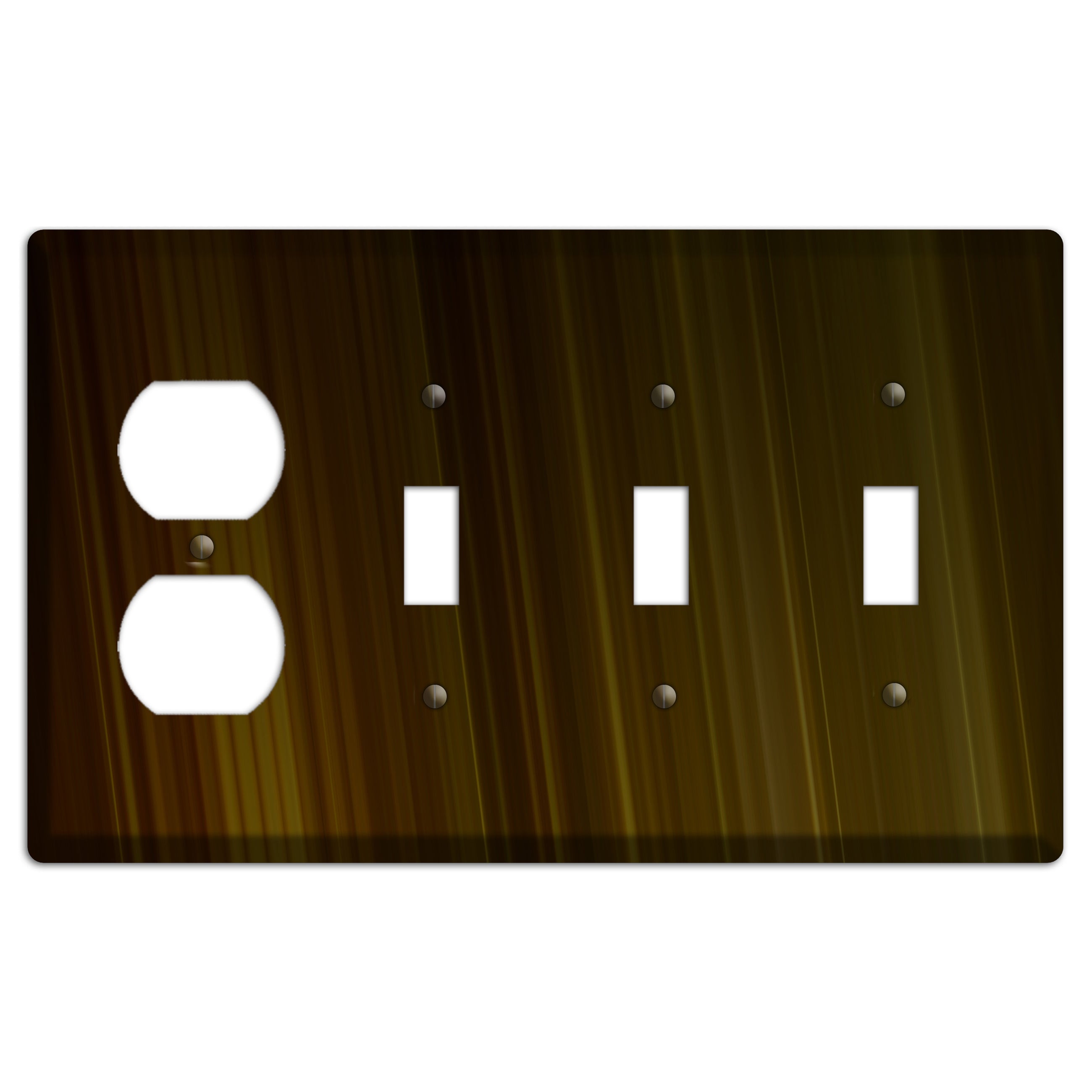 Brown Ray of Light Duplex / 3 Toggle Wallplate