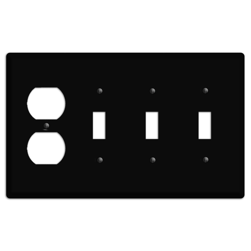 Satin Black Metal Duplex / 3 Toggle Wallplate