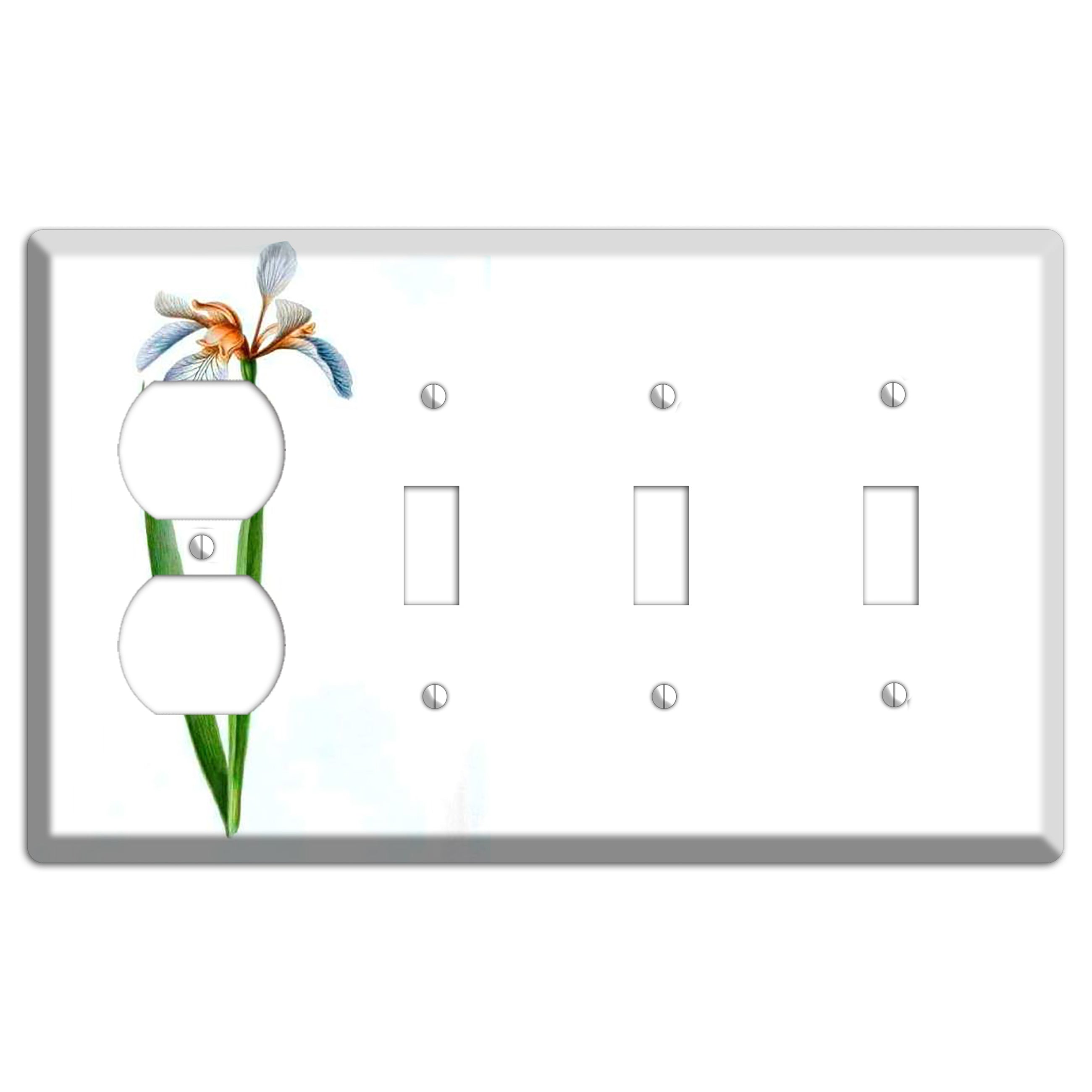 White Iris 2 Duplex / 3 Toggle Wallplate