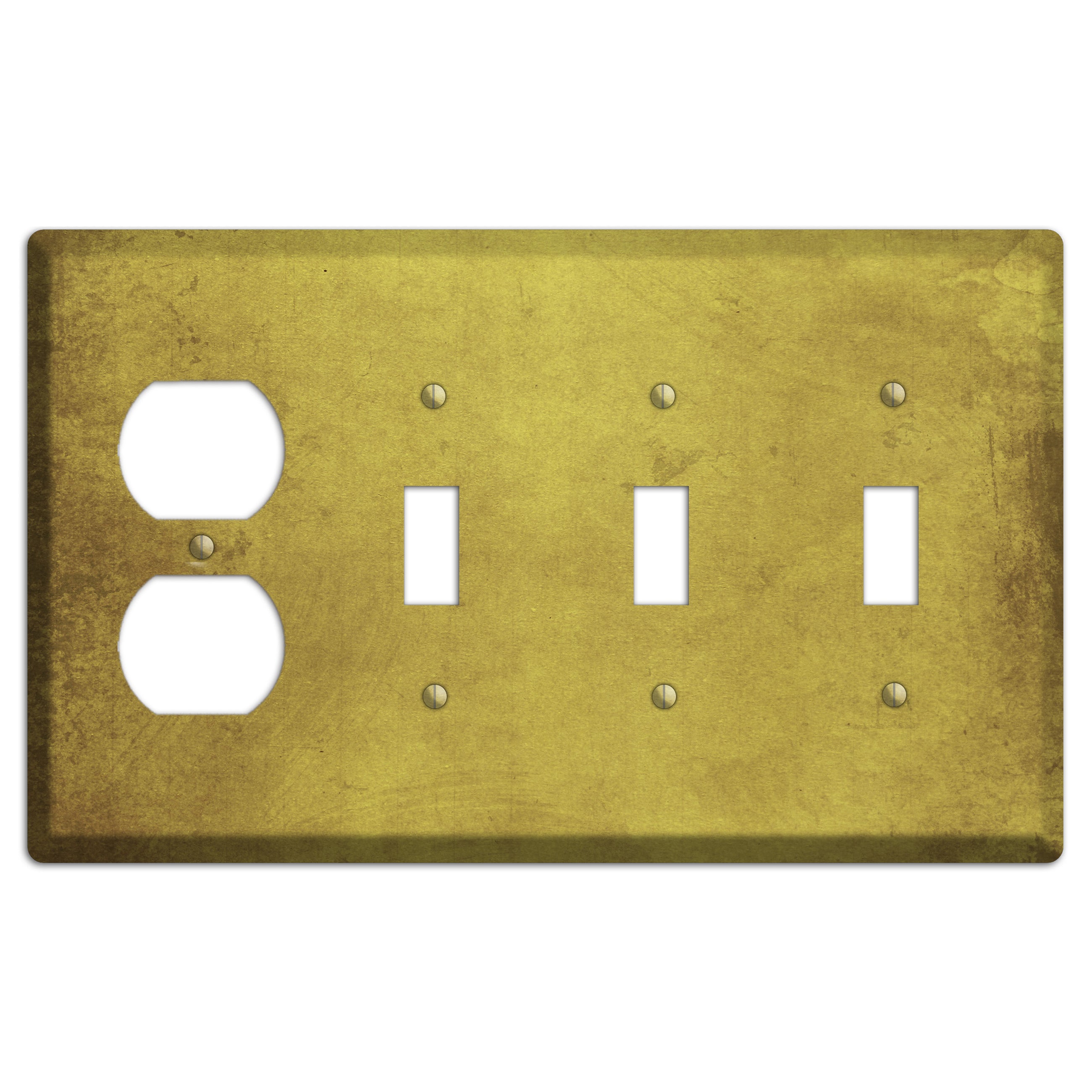Husk Vintage Grunge Duplex / 3 Toggle Wallplate