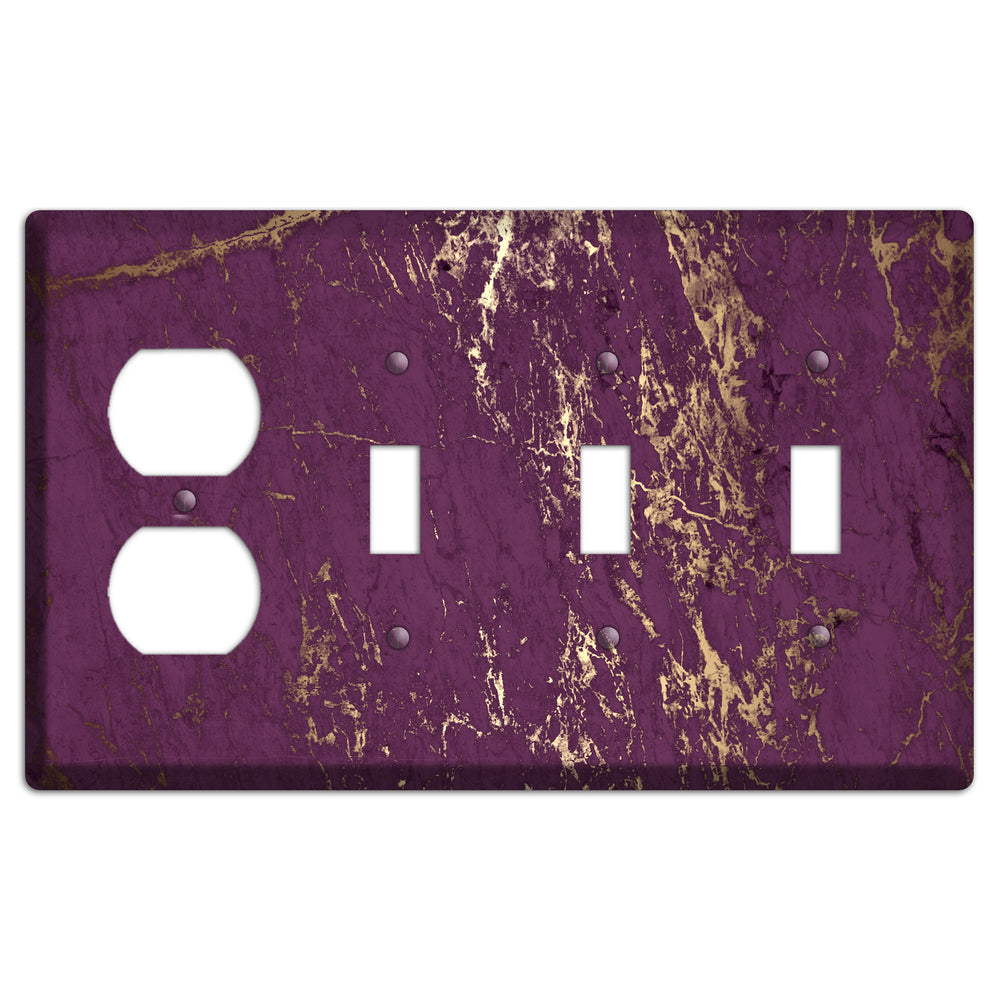 Finn Marble Duplex / 3 Toggle Wallplate