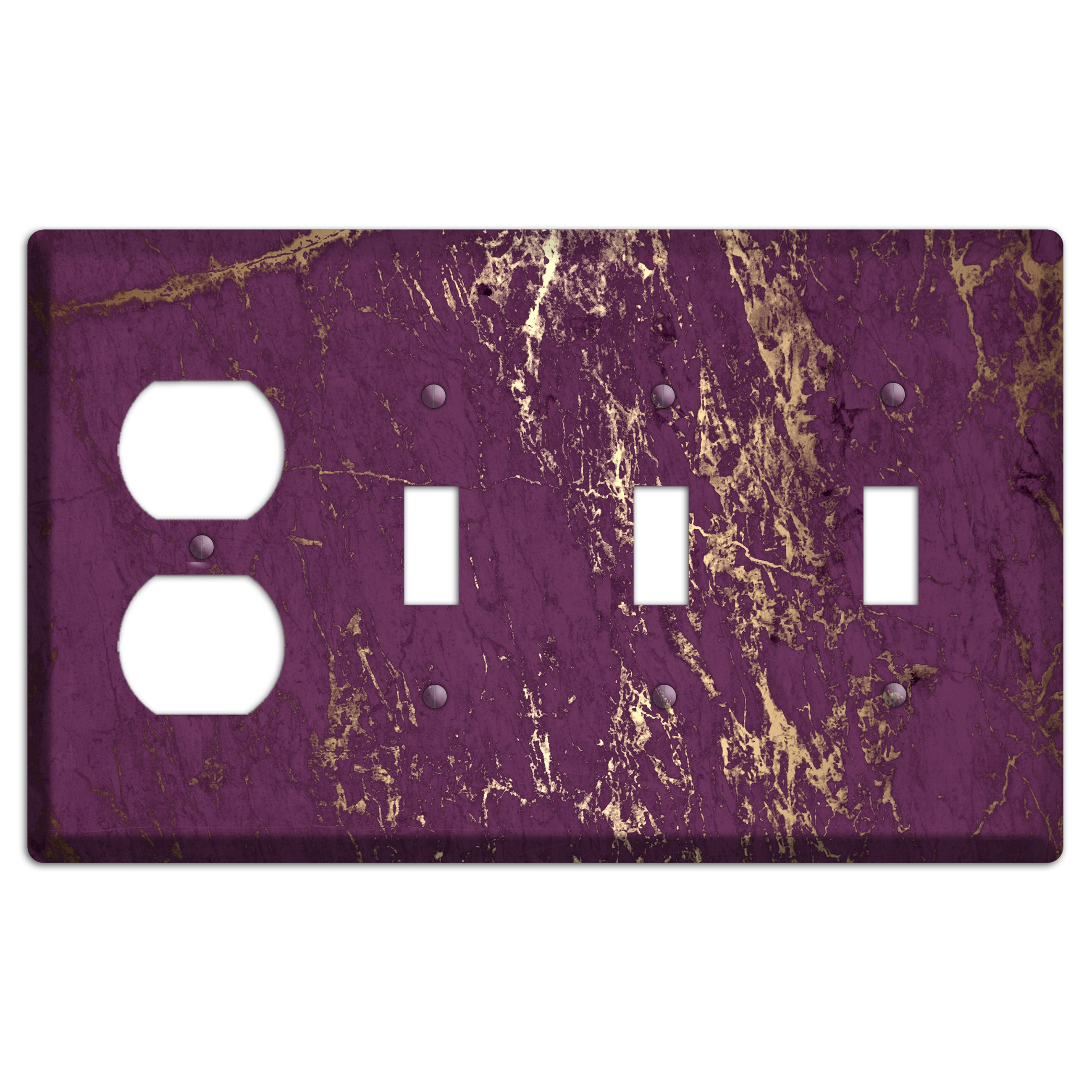Finn Marble Duplex / 3 Toggle Wallplate