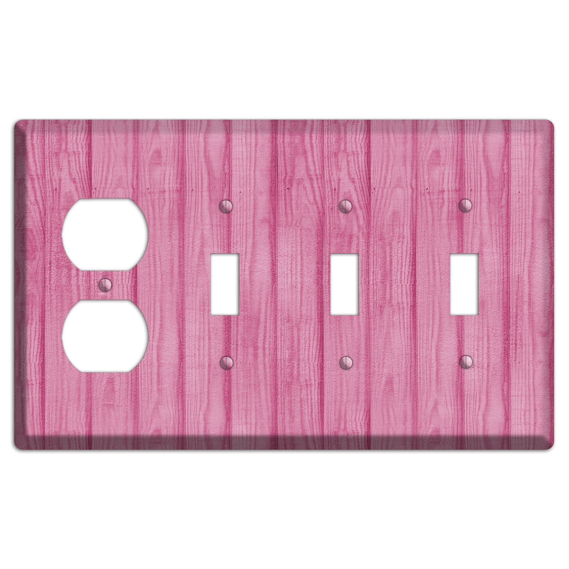 Can Can Pink Texture Duplex / 3 Toggle Wallplate