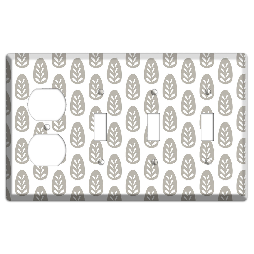 Simple Scandanavian Style U Duplex / 3 Toggle Wallplate