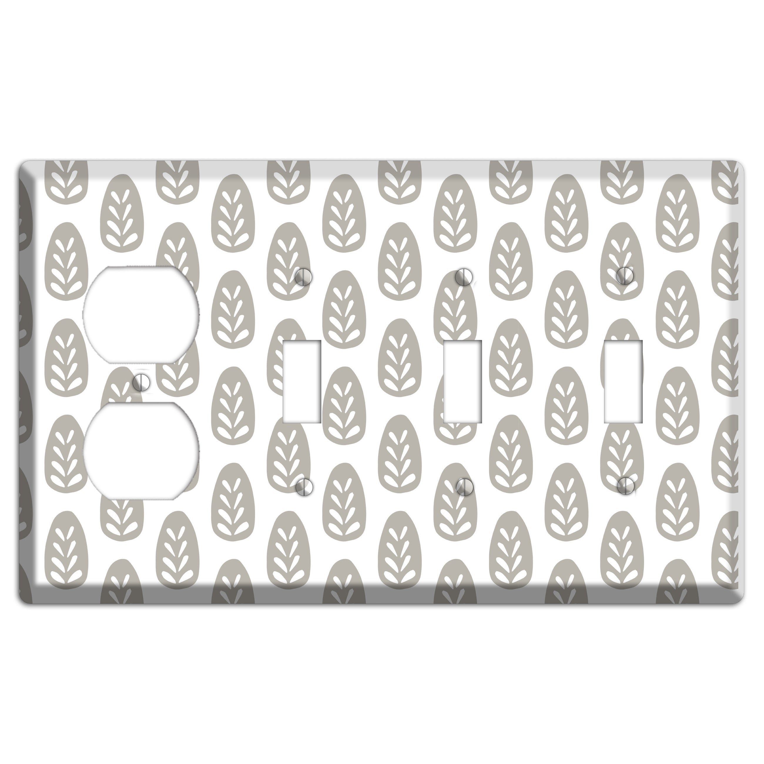 Simple Scandanavian Style U Duplex / 3 Toggle Wallplate