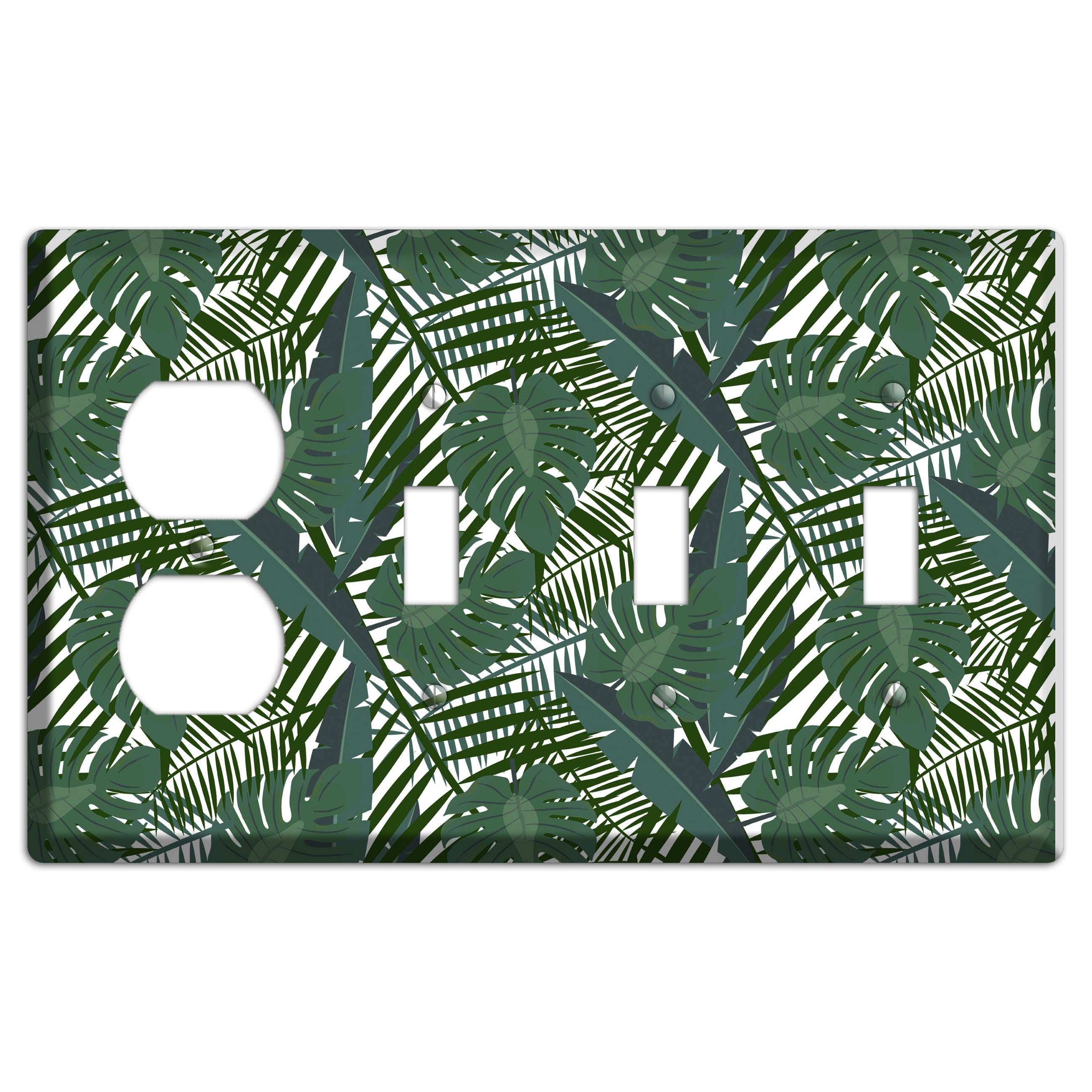 Leaves Style Q Duplex / 3 Toggle Wallplate