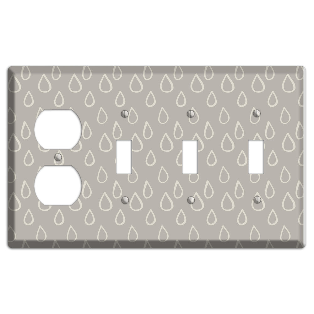 Simple Scandanavian Style N Duplex / 3 Toggle Wallplate