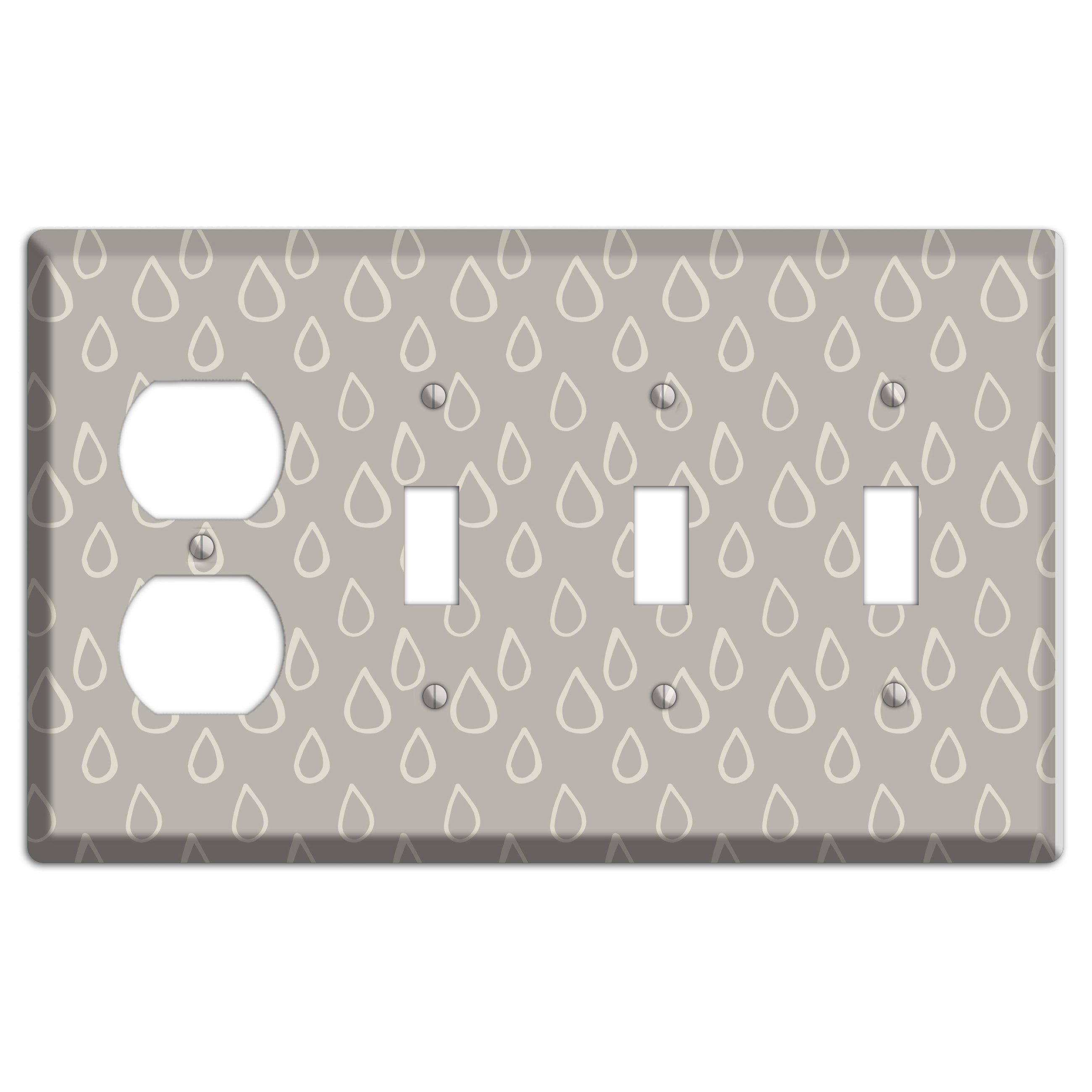 Simple Scandanavian Style N Duplex / 3 Toggle Wallplate