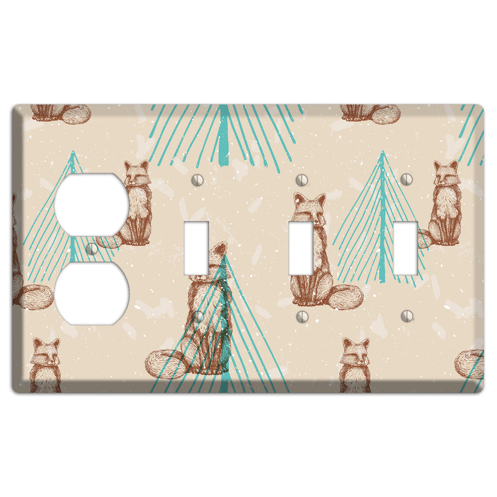 Wildlife Fox Duplex / 3 Toggle Wallplate