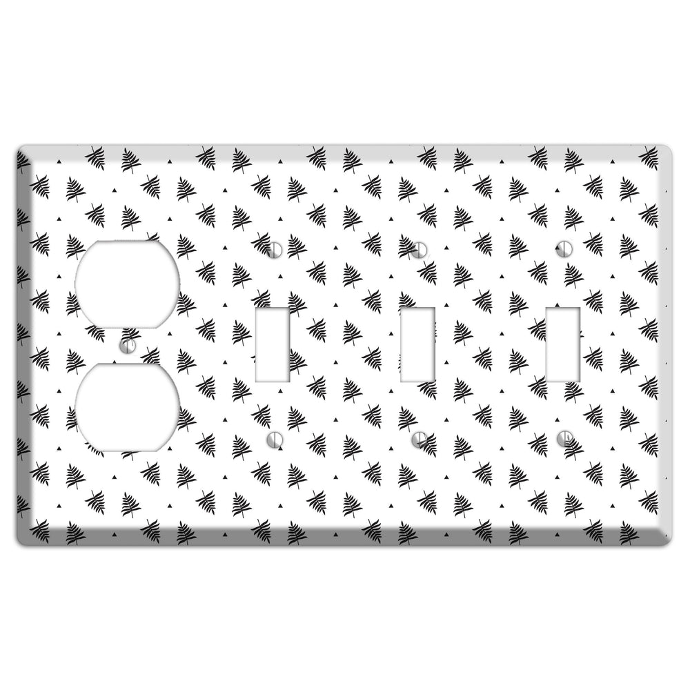 Leaves Style L Duplex / 3 Toggle Wallplate