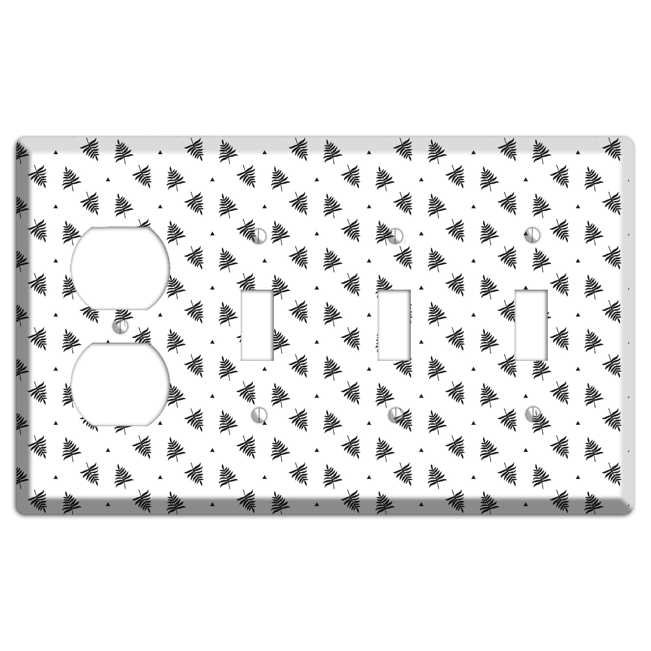 Leaves Style L Duplex / 3 Toggle Wallplate