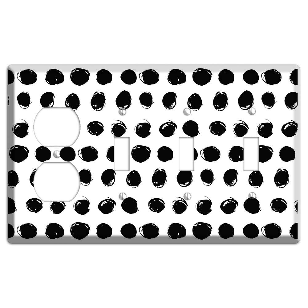 Ink Drops 9 Duplex / 3 Toggle Wallplate