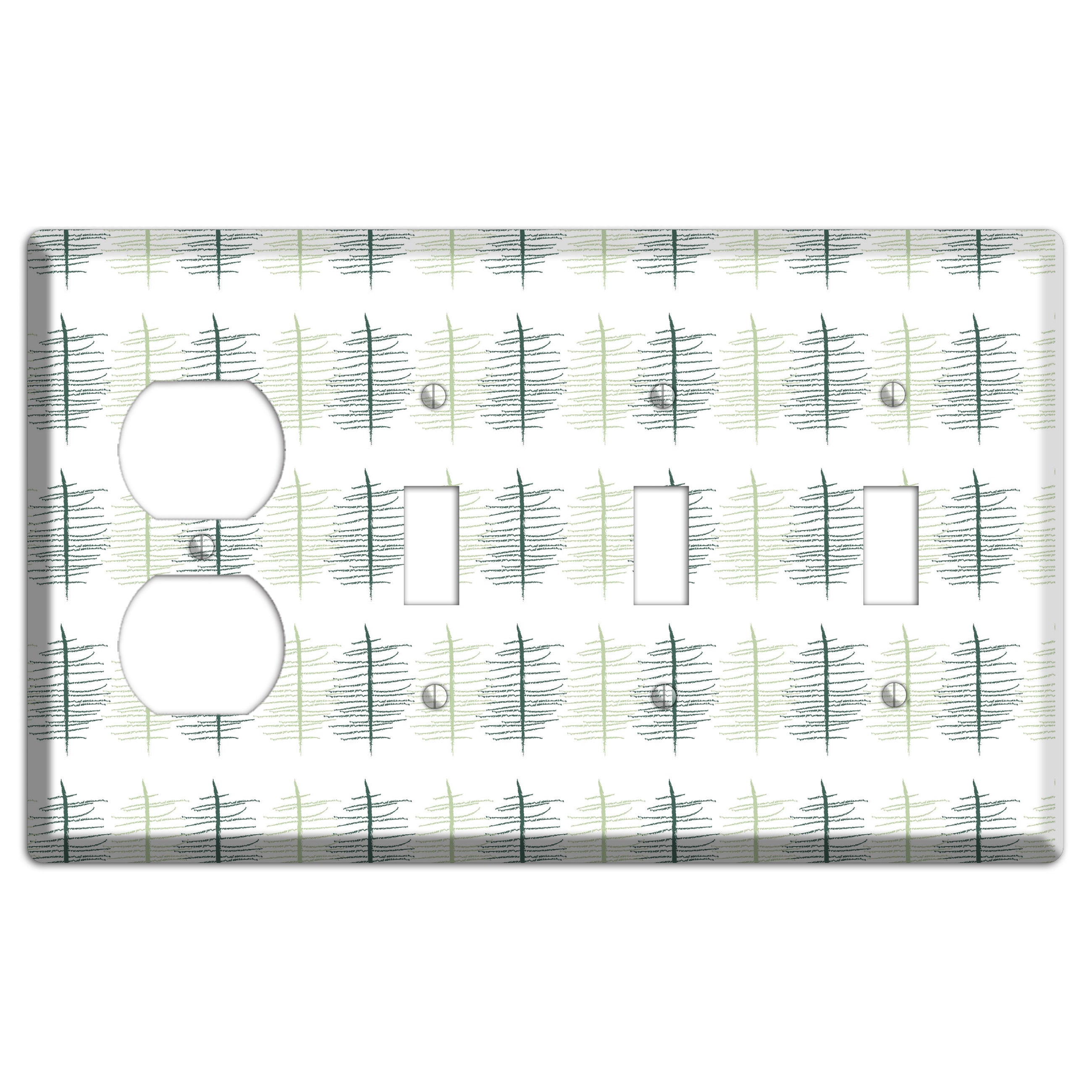 Leaves Style B Duplex / 3 Toggle Wallplate