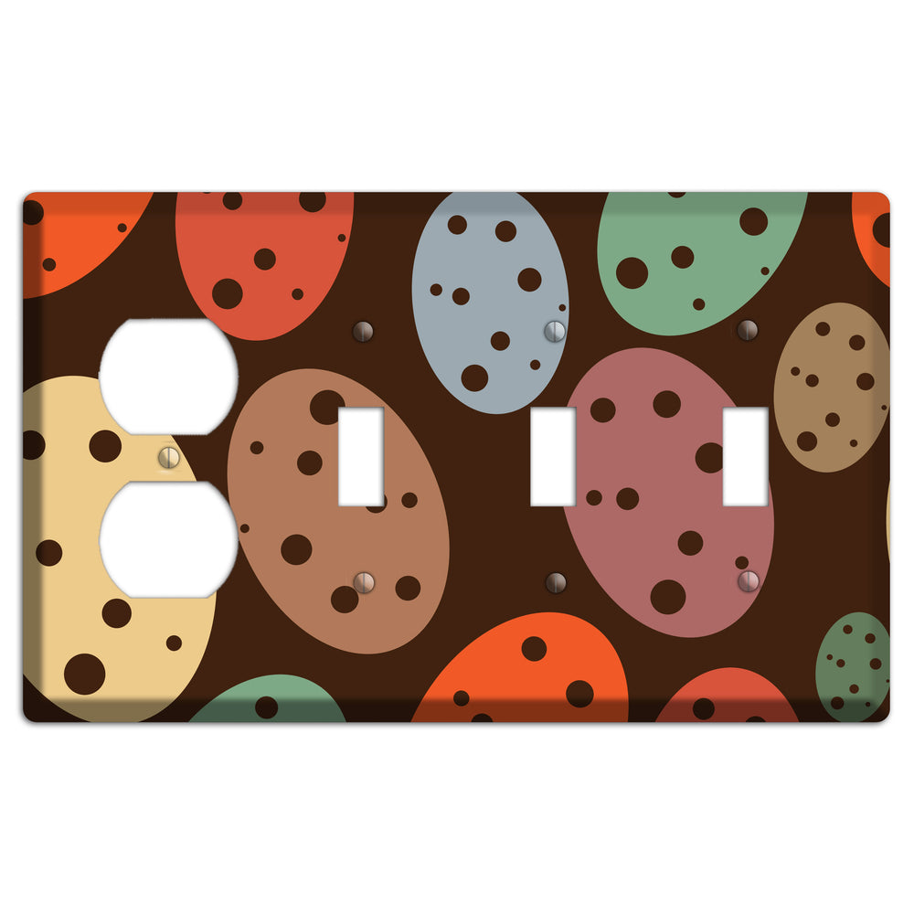 Brown Eggs Duplex / 3 Toggle Wallplate