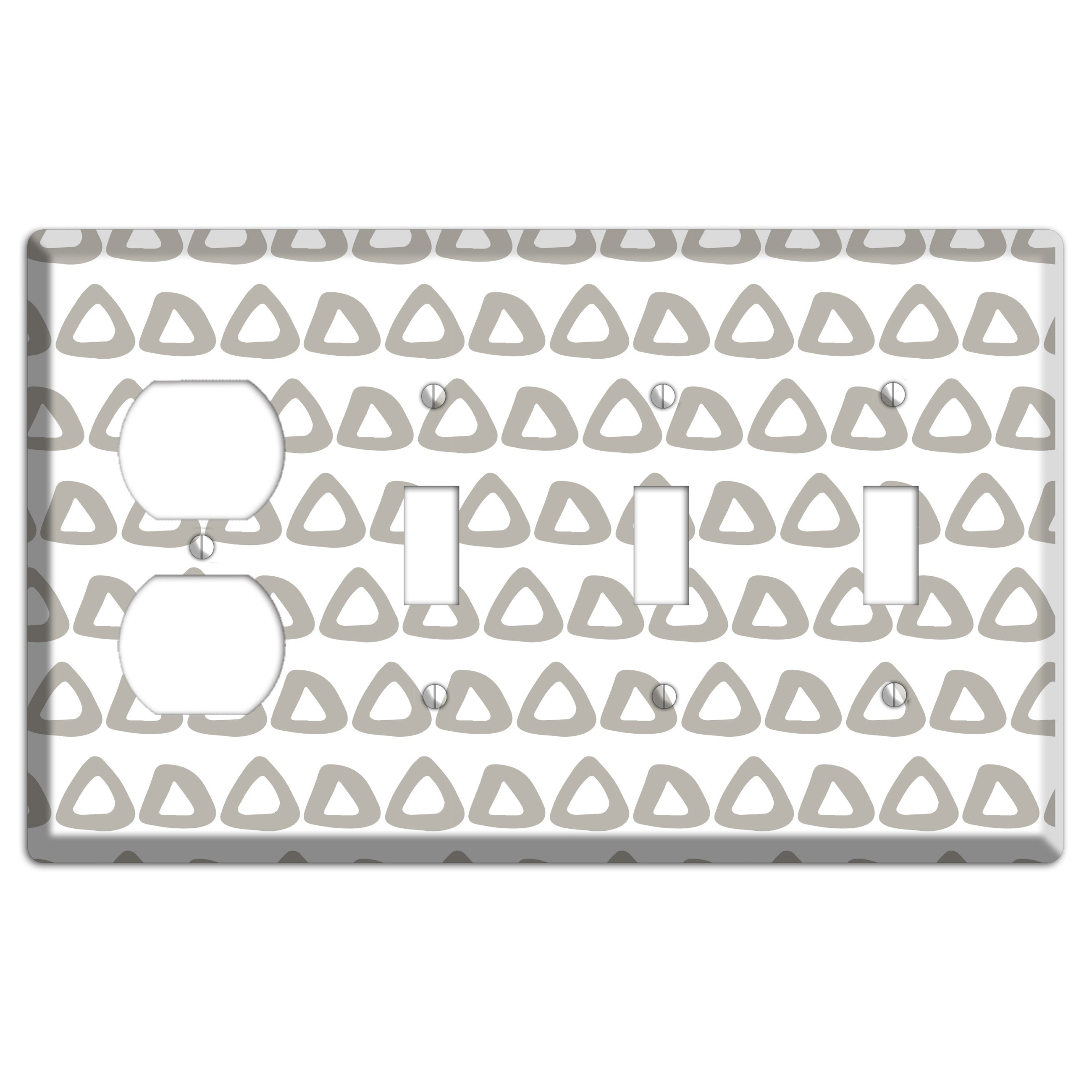 Simple Scandanavian Style H Duplex / 3 Toggle Wallplate