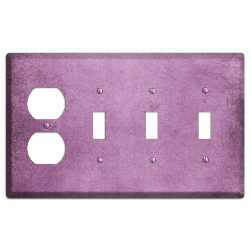 Bouquet Vintage Grunge Duplex / 3 Toggle Wallplate