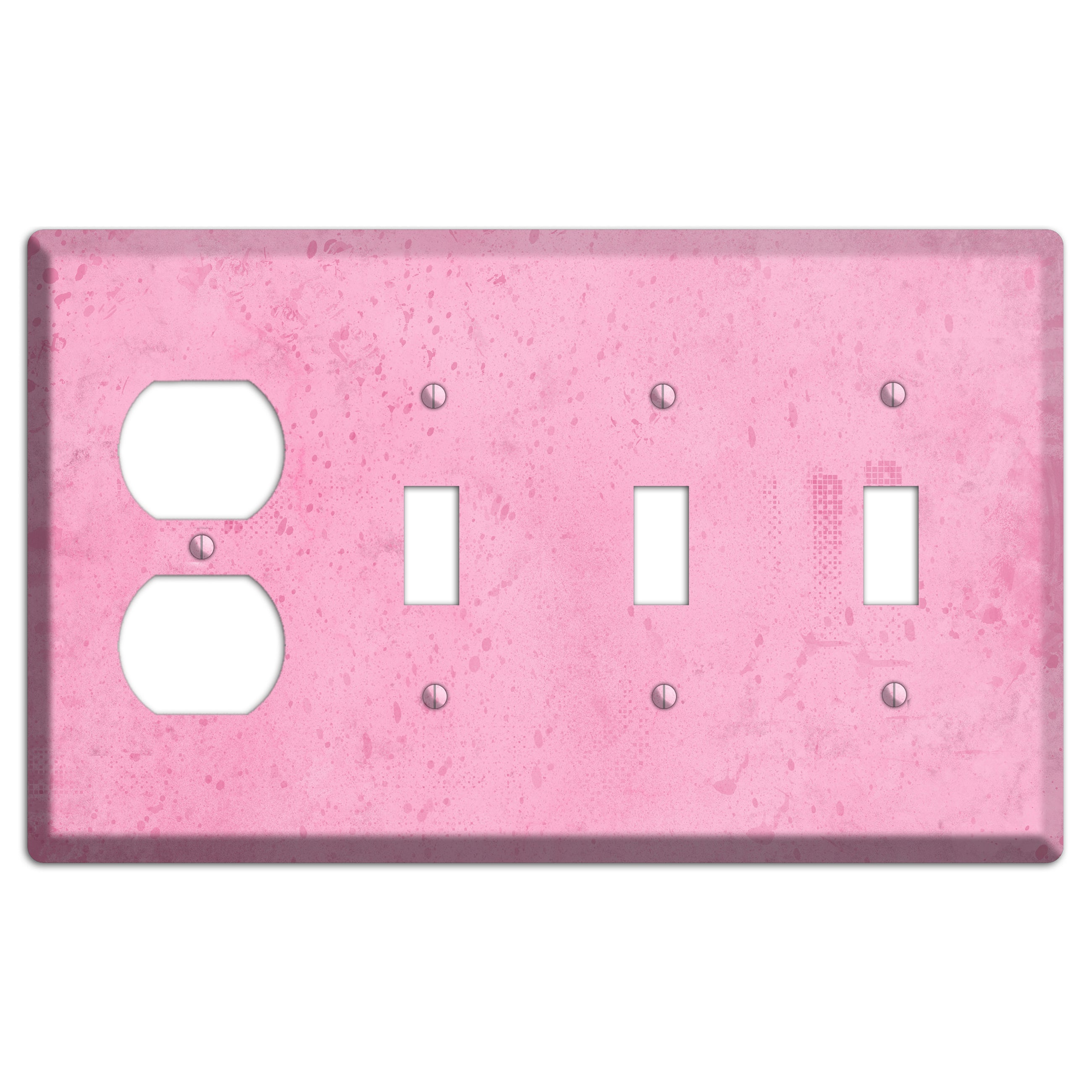 Illusion Pink Texture Duplex / 3 Toggle Wallplate