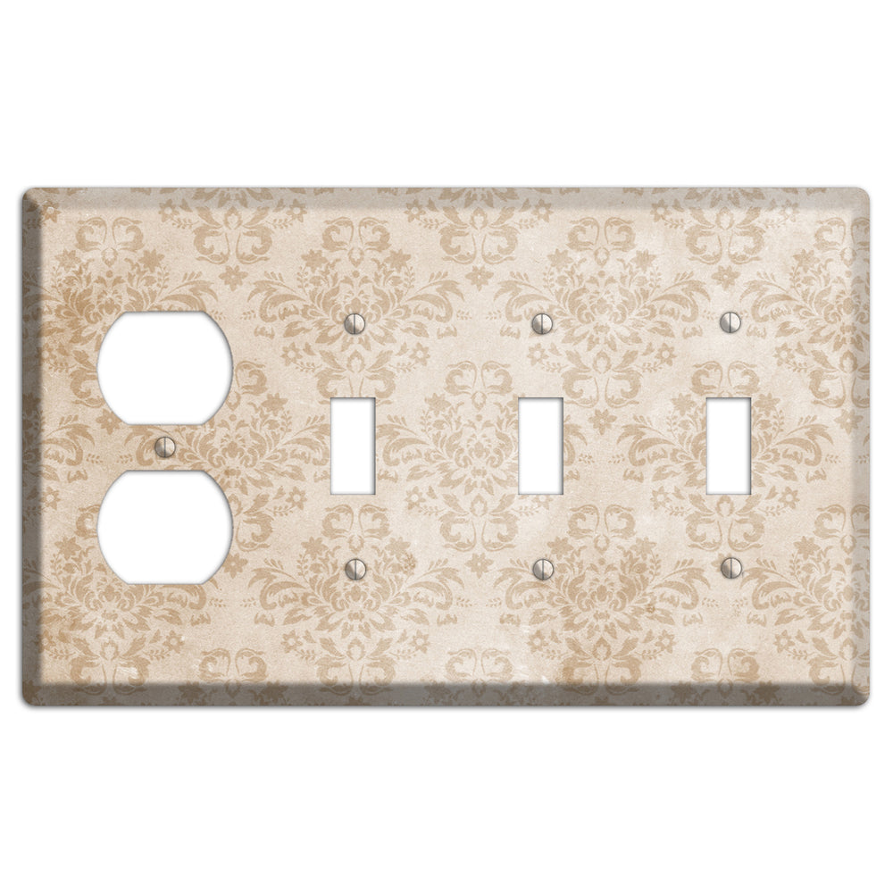 Bizarre Neutral Texture Duplex / 3 Toggle Wallplate