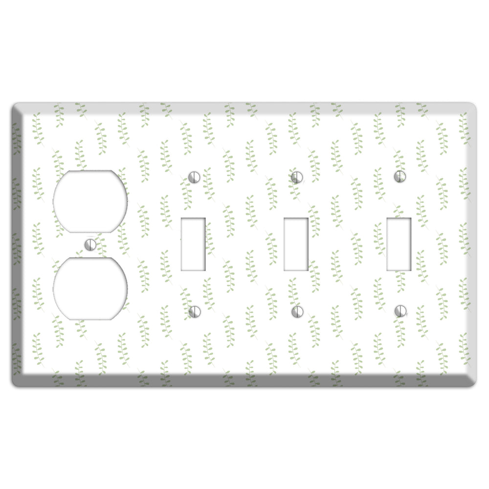 Leaves Style AA Duplex / 3 Toggle Wallplate