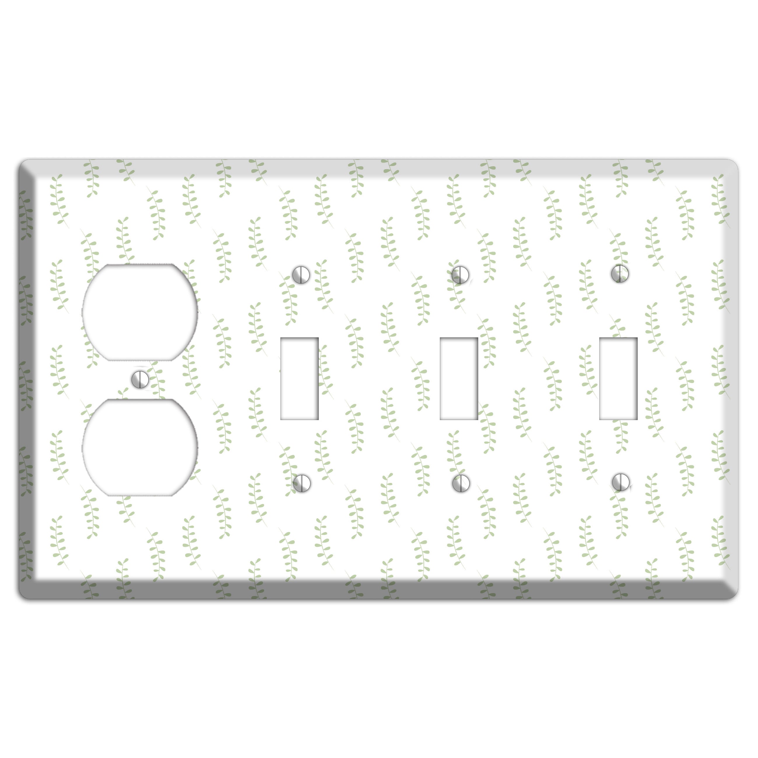 Leaves Style AA Duplex / 3 Toggle Wallplate