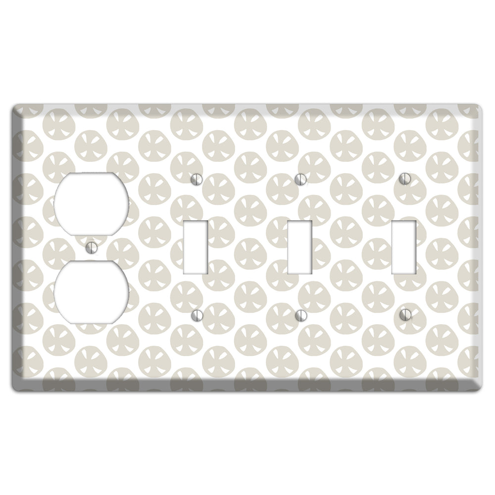 Simple Scandanavian Style LL Duplex / 3 Toggle Wallplate