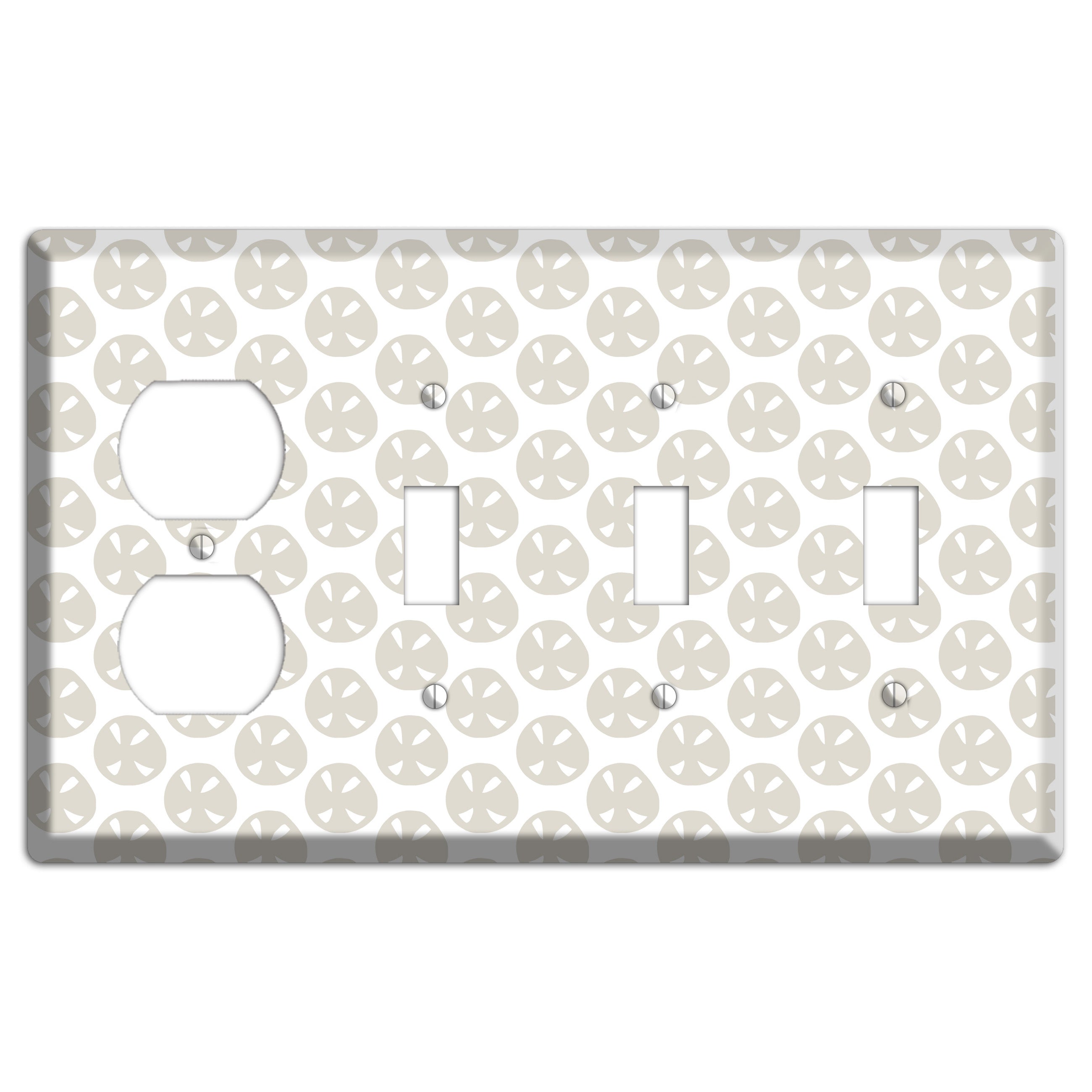 Simple Scandanavian Style LL Duplex / 3 Toggle Wallplate