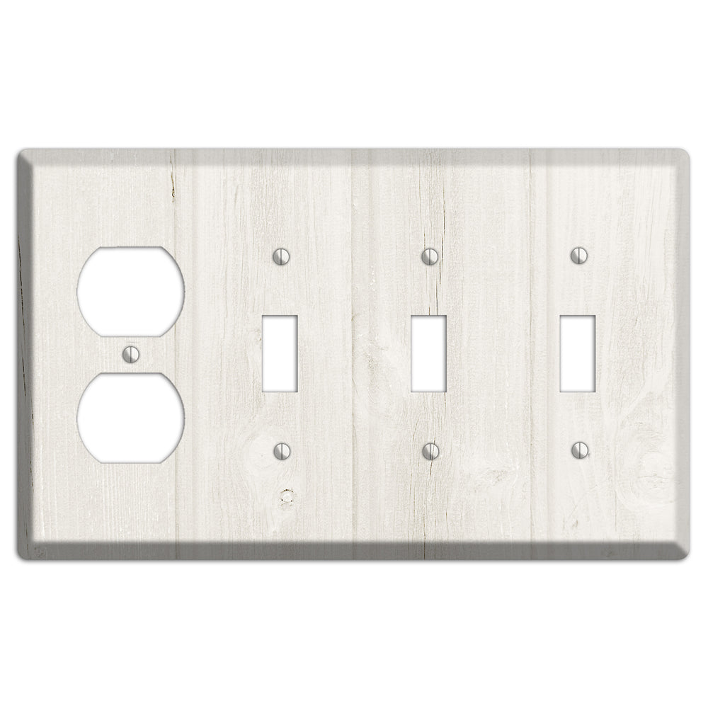 Spring Wood Antique Duplex / 3 Toggle Wallplate