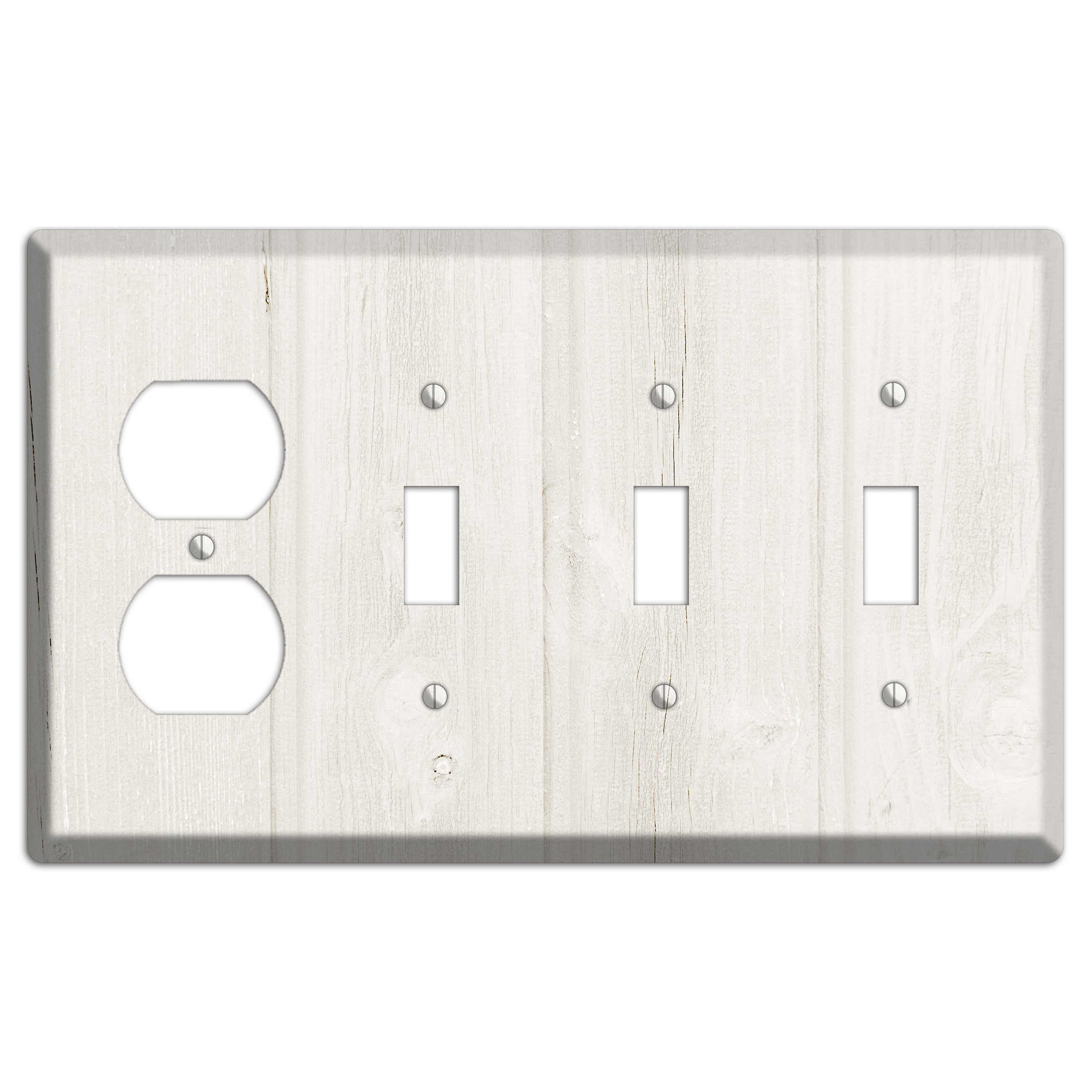 Spring Wood Antique Duplex / 3 Toggle Wallplate