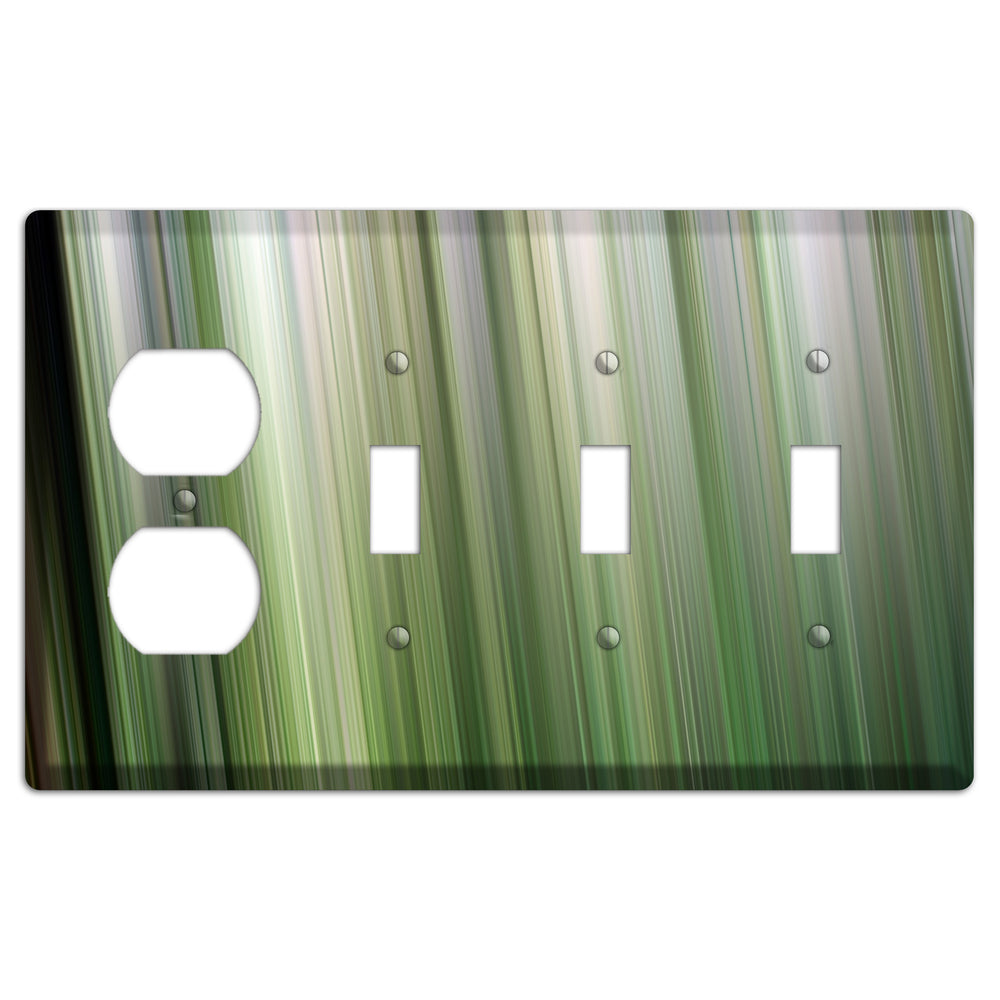 Green Ray of Light 2 Duplex / 3 Toggle Wallplate