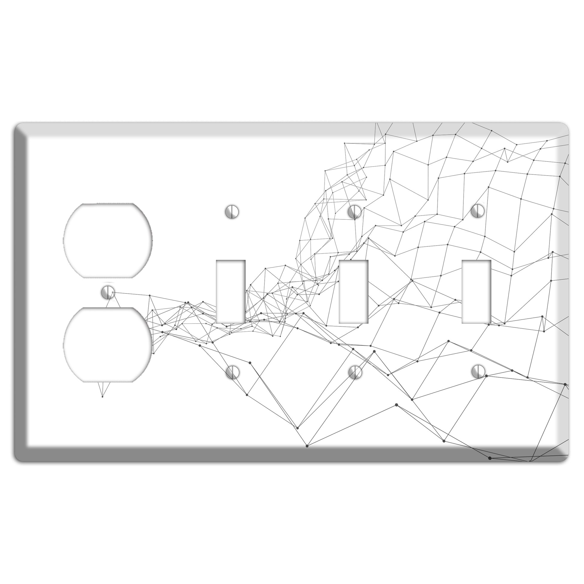 Ink Brushstrokes 7 Duplex / 3 Toggle Wallplate