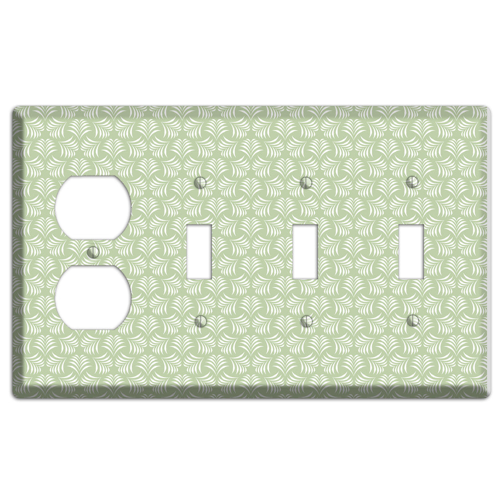 Leaves Style V Duplex / 3 Toggle Wallplate