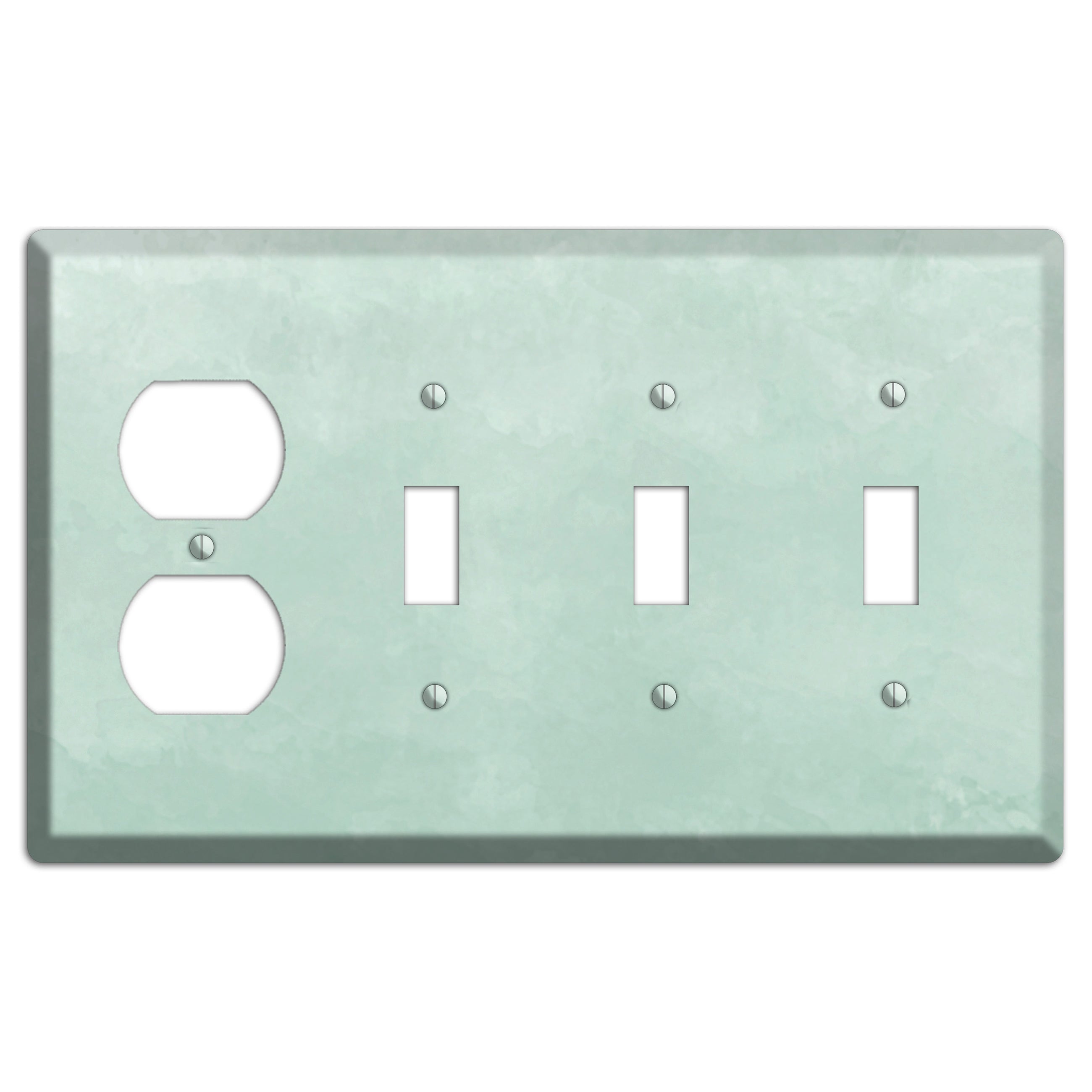 Sea Foam Green Ombre Duplex / 3 Toggle Wallplate