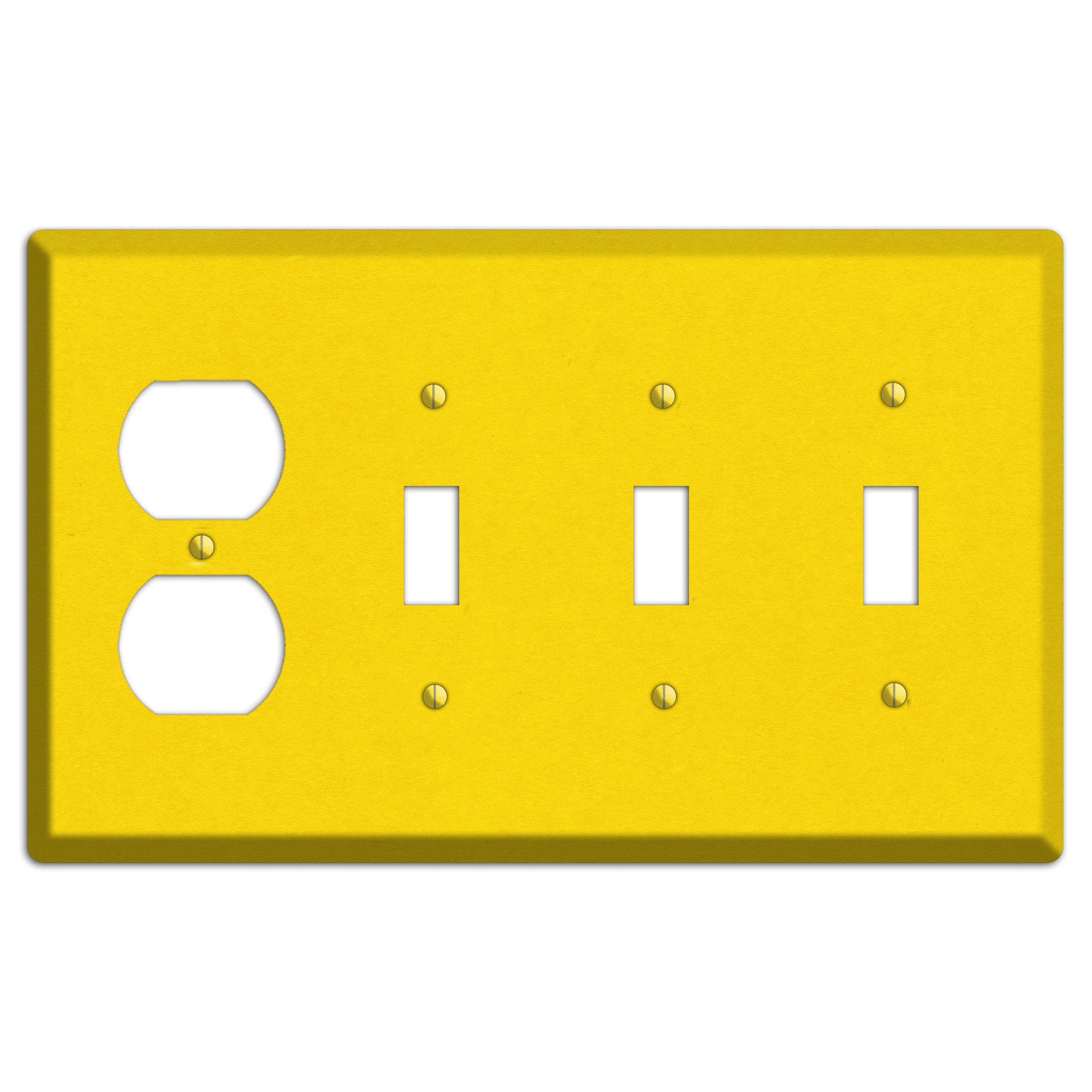 Moon Yellow Kraft Duplex / 3 Toggle Wallplate