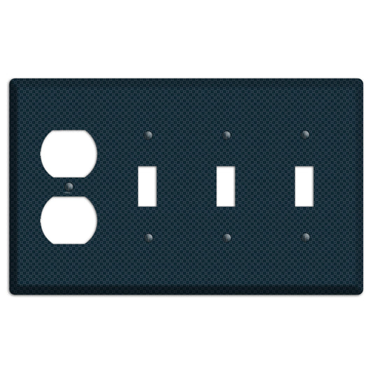 Navy Dots and Check Duplex / 3 Toggle Wallplate