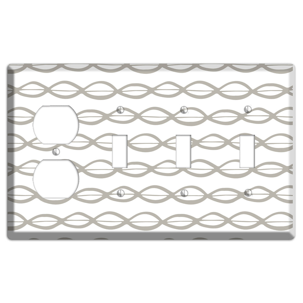 Simple Scandanavian Style D Duplex / 3 Toggle Wallplate