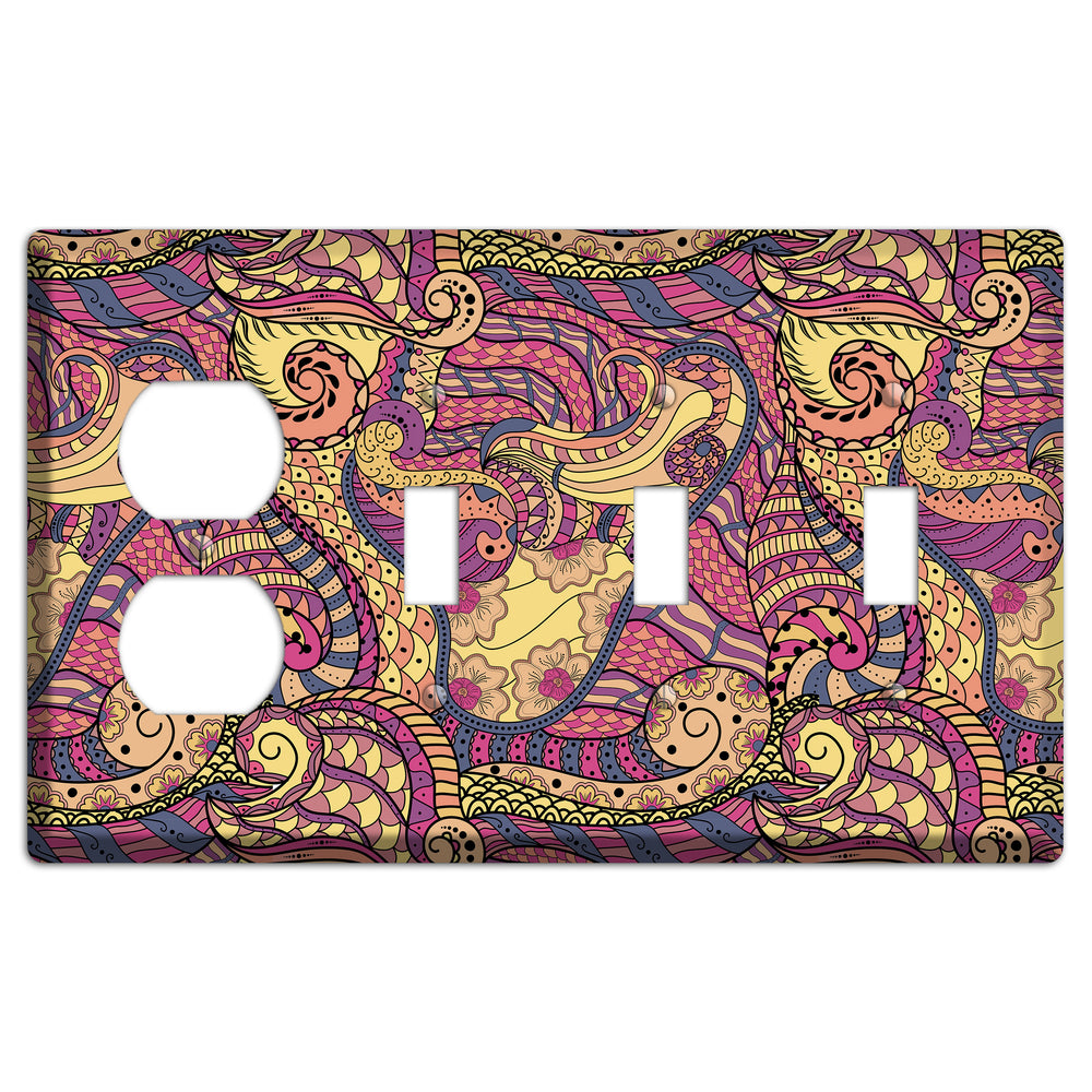 Retro Flourish 2 Duplex / 3 Toggle Wallplate