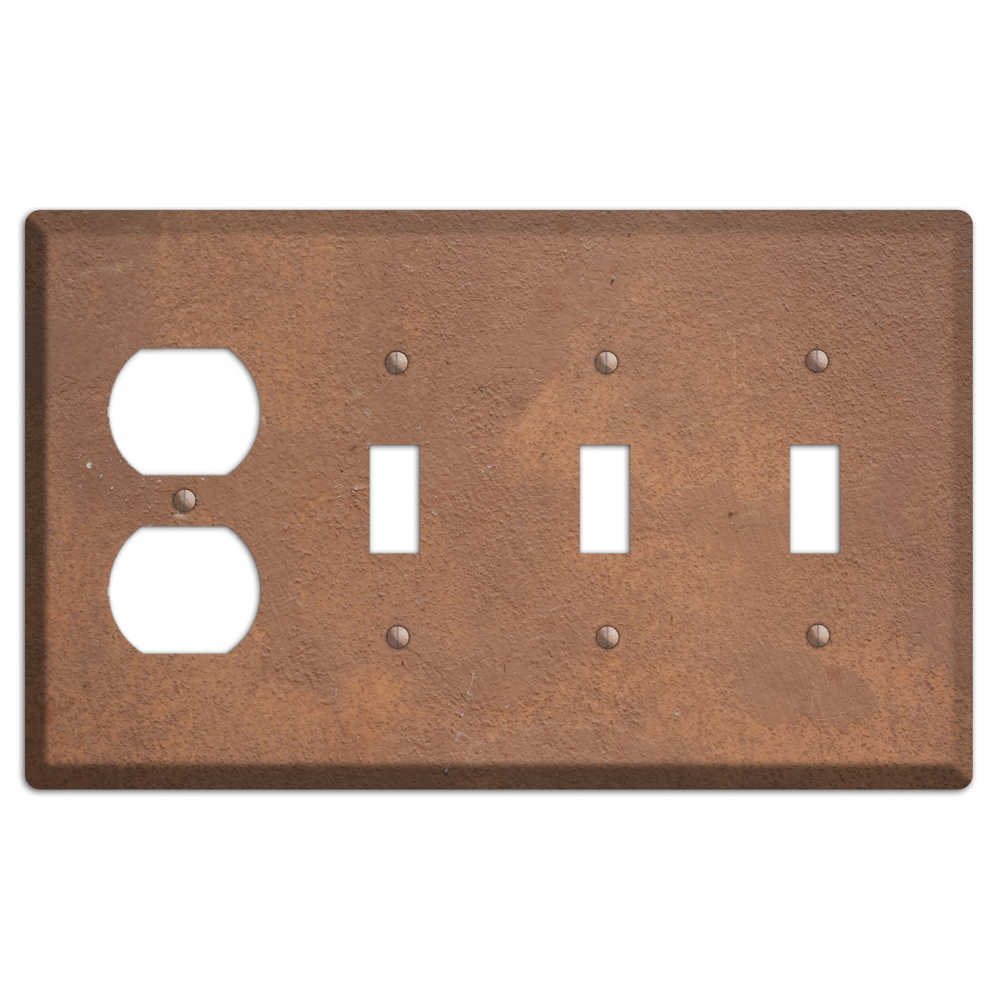 Brown Concrete Duplex / 3 Toggle Wallplate