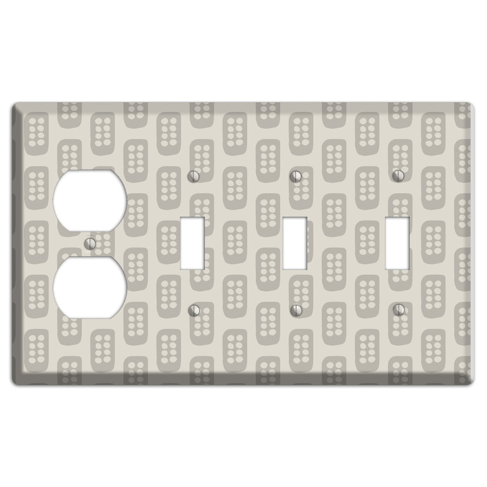 Simple Scandanavian Style EE Duplex / 3 Toggle Wallplate