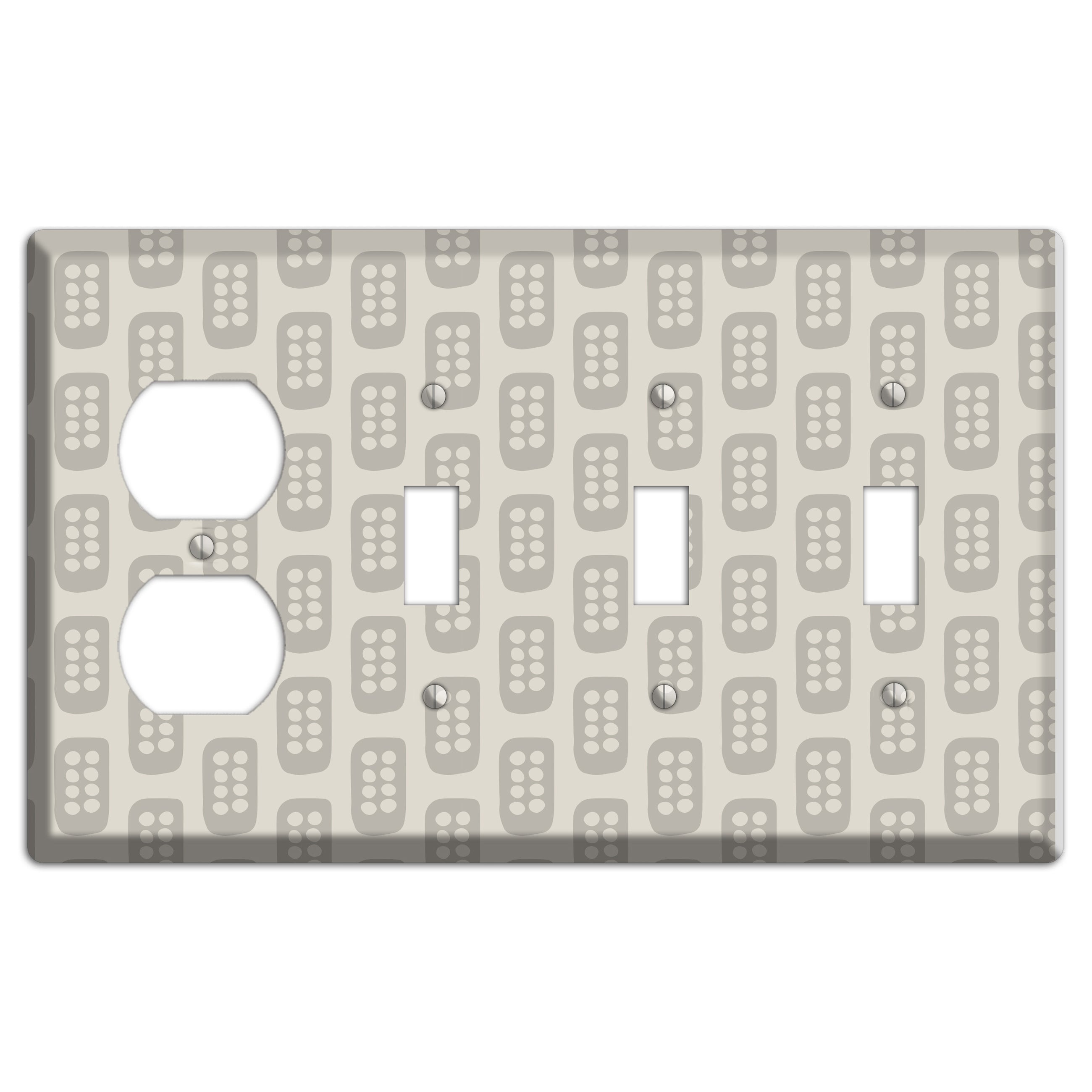 Simple Scandanavian Style EE Duplex / 3 Toggle Wallplate