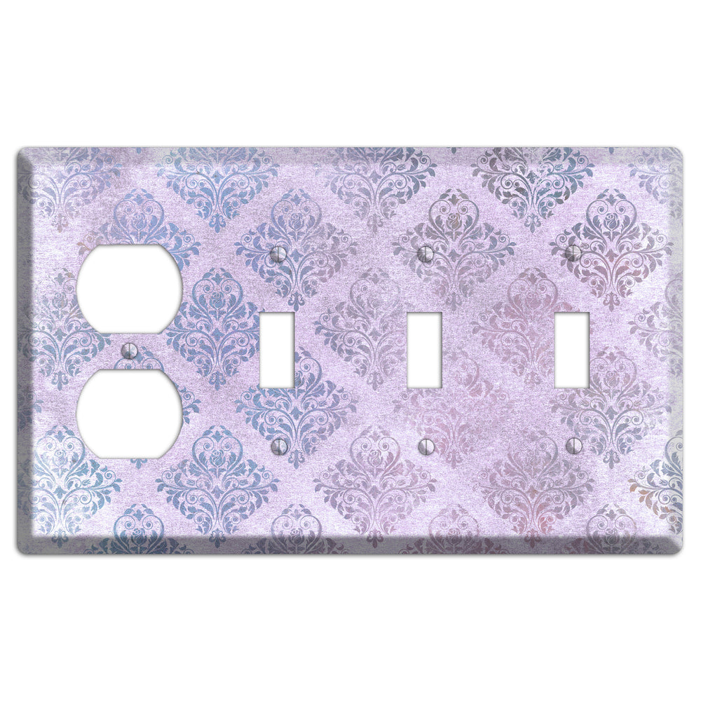 Logan Whimsical Damask Duplex / 3 Toggle Wallplate
