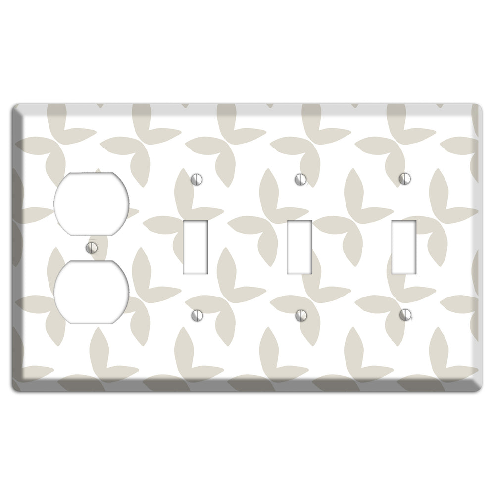 Simple Scandanavian Style O Duplex / 3 Toggle Wallplate