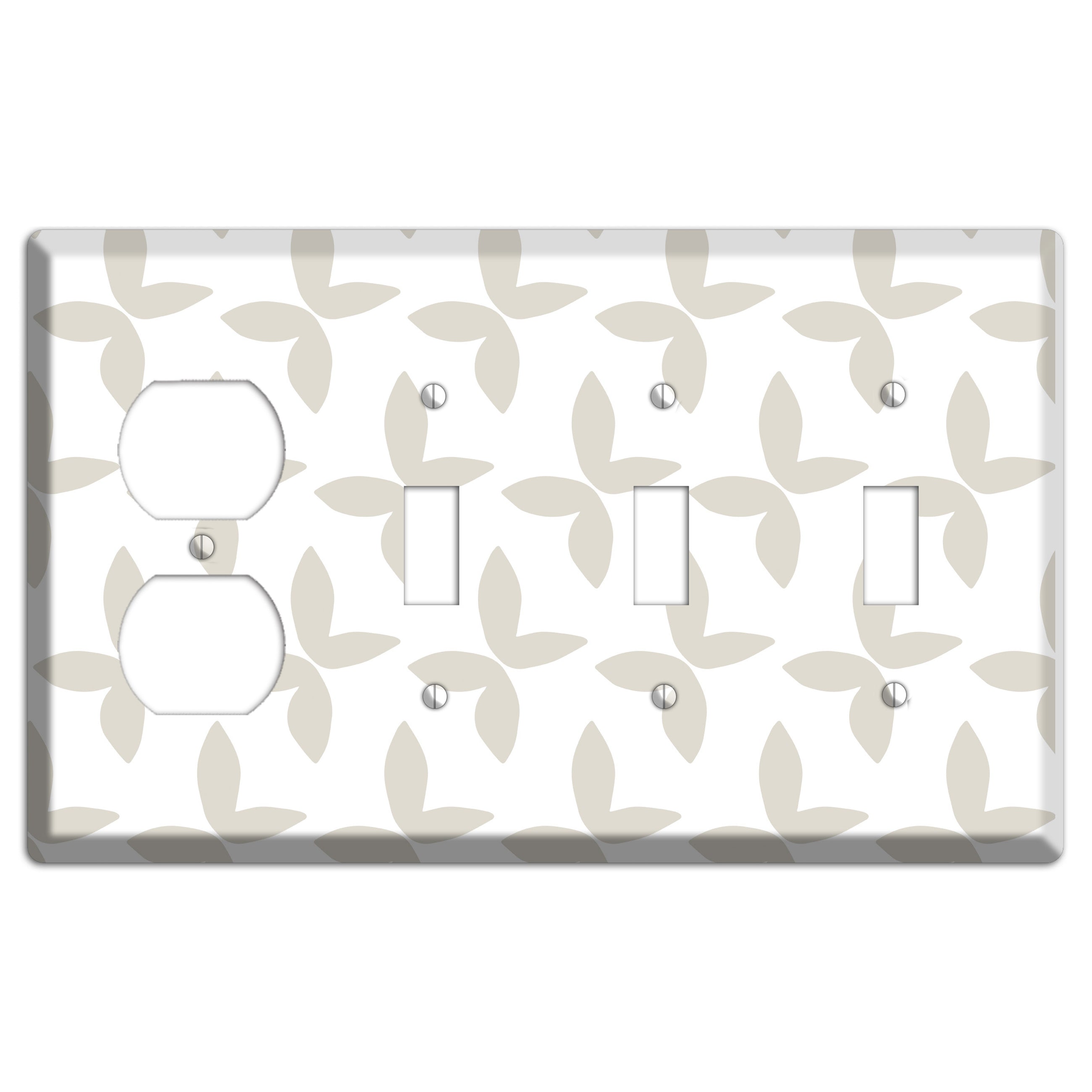 Simple Scandanavian Style O Duplex / 3 Toggle Wallplate