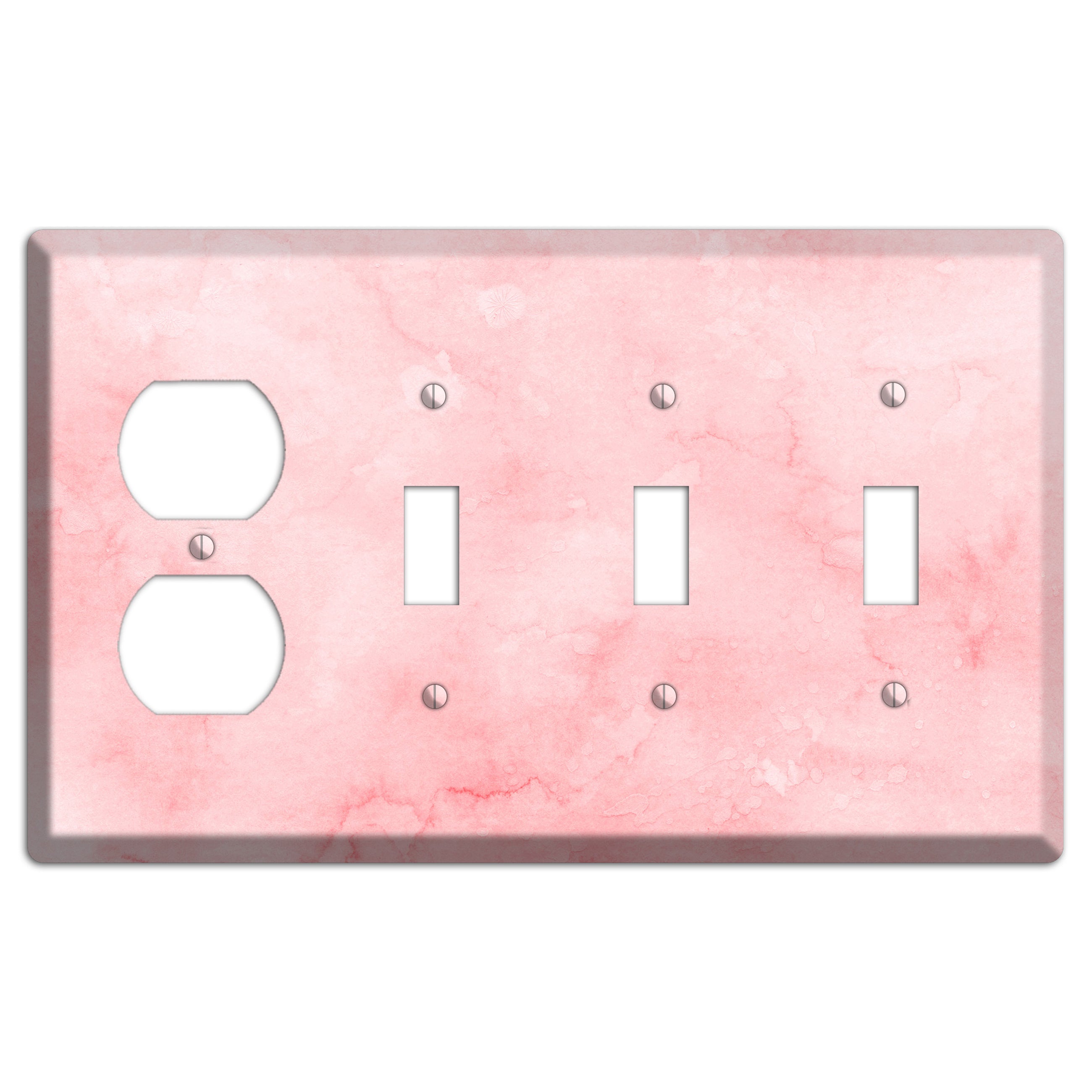 Mandys Pink Soft Coral Duplex / 3 Toggle Wallplate