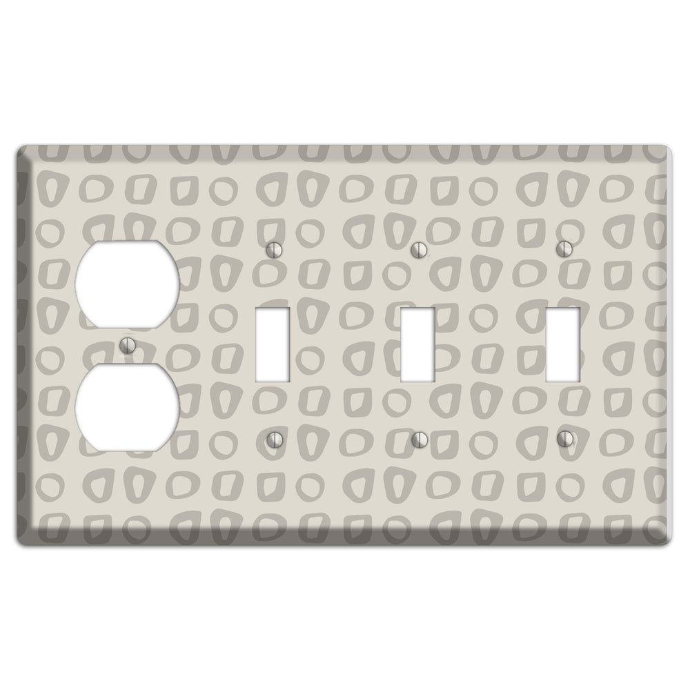 Simple Scandanavian Style V Duplex / 3 Toggle Wallplate