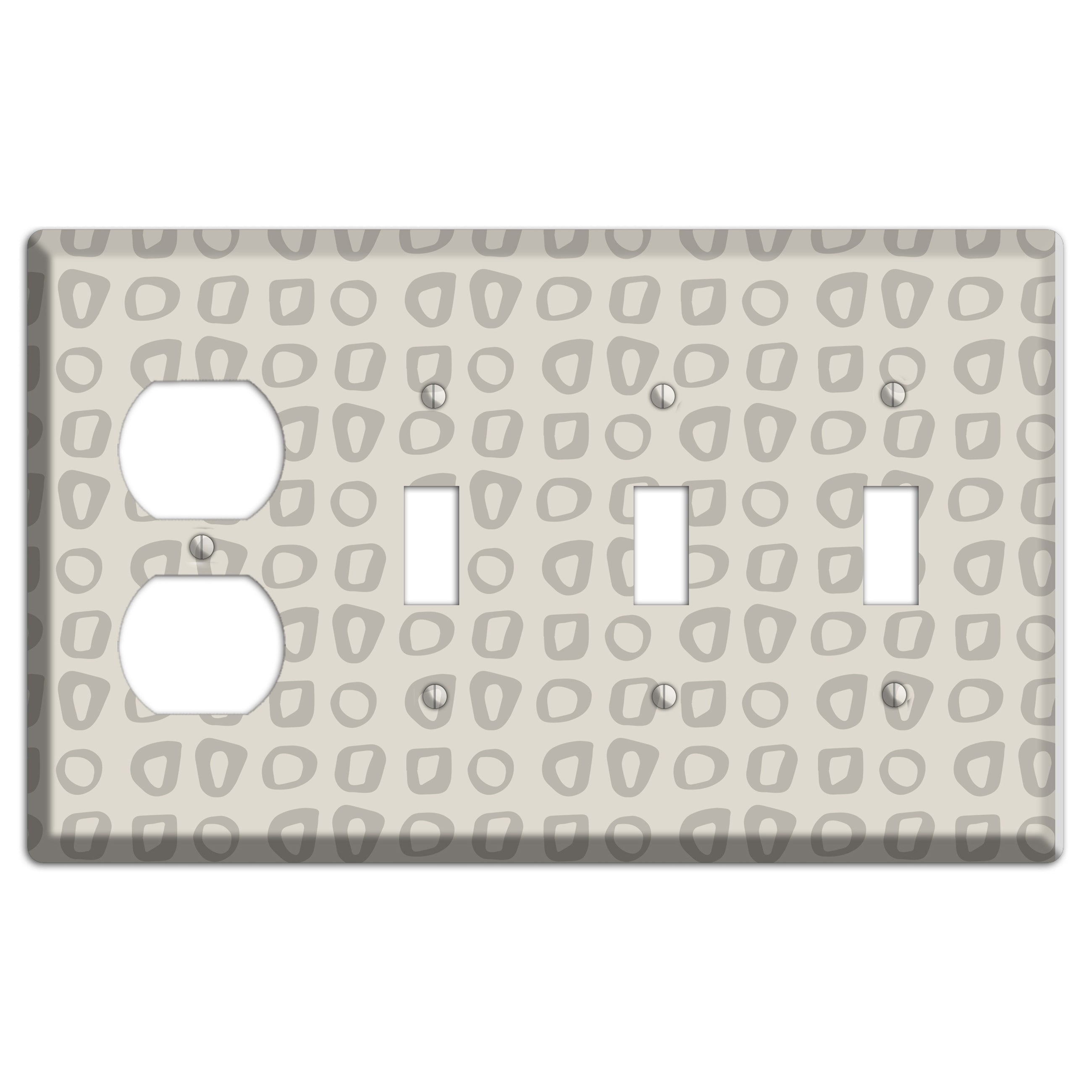 Simple Scandanavian Style V Duplex / 3 Toggle Wallplate