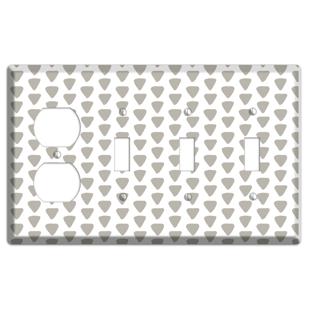 Simple Scandanavian Style R Duplex / 3 Toggle Wallplate