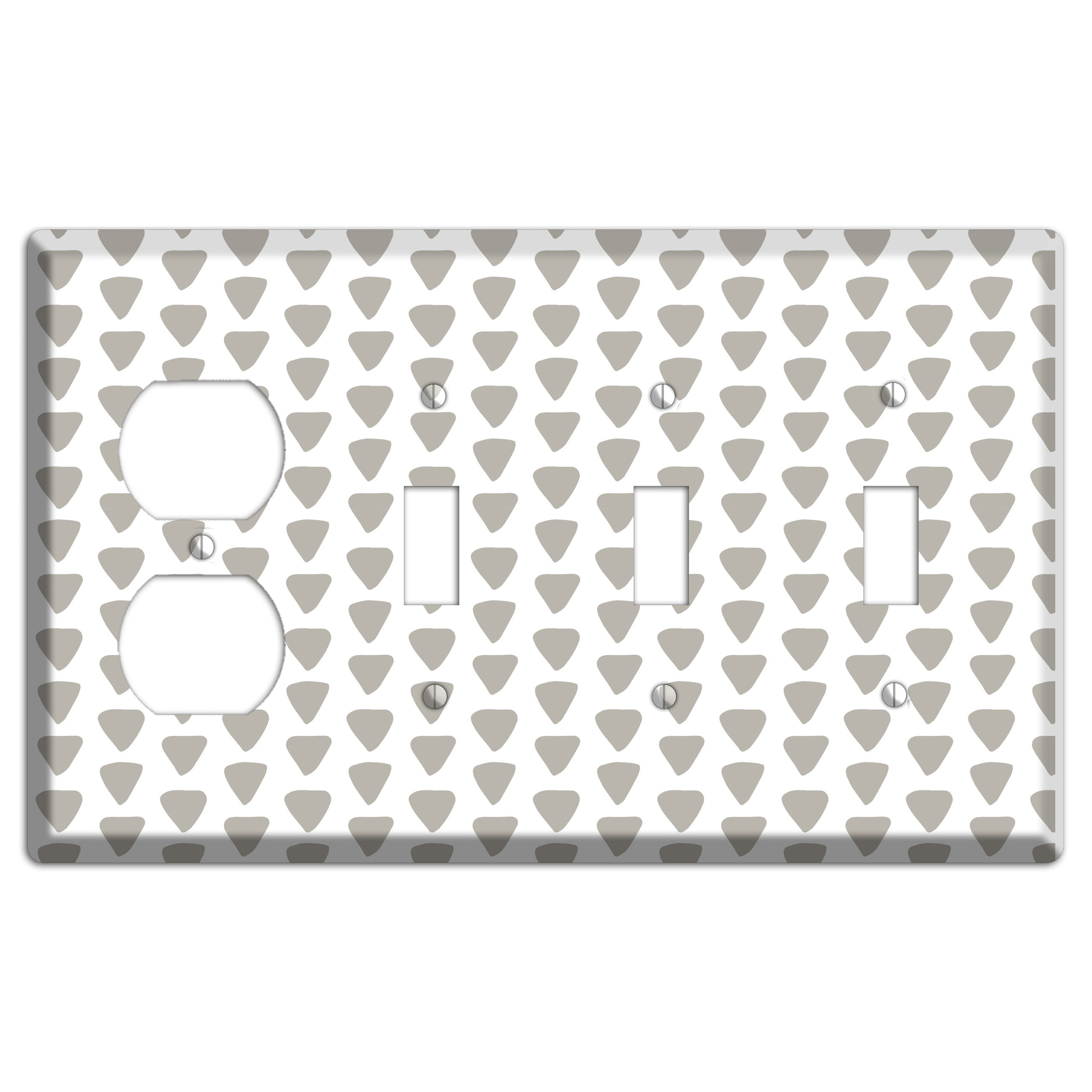 Simple Scandanavian Style R Duplex / 3 Toggle Wallplate
