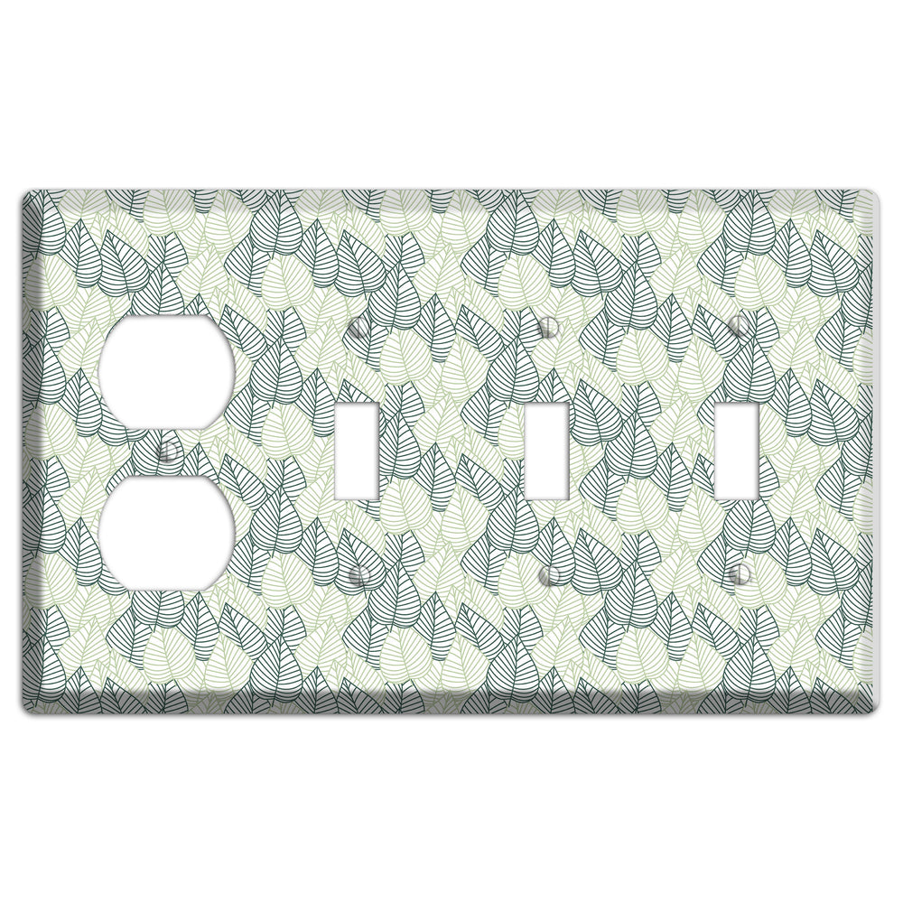 Leaves Style N Duplex / 3 Toggle Wallplate